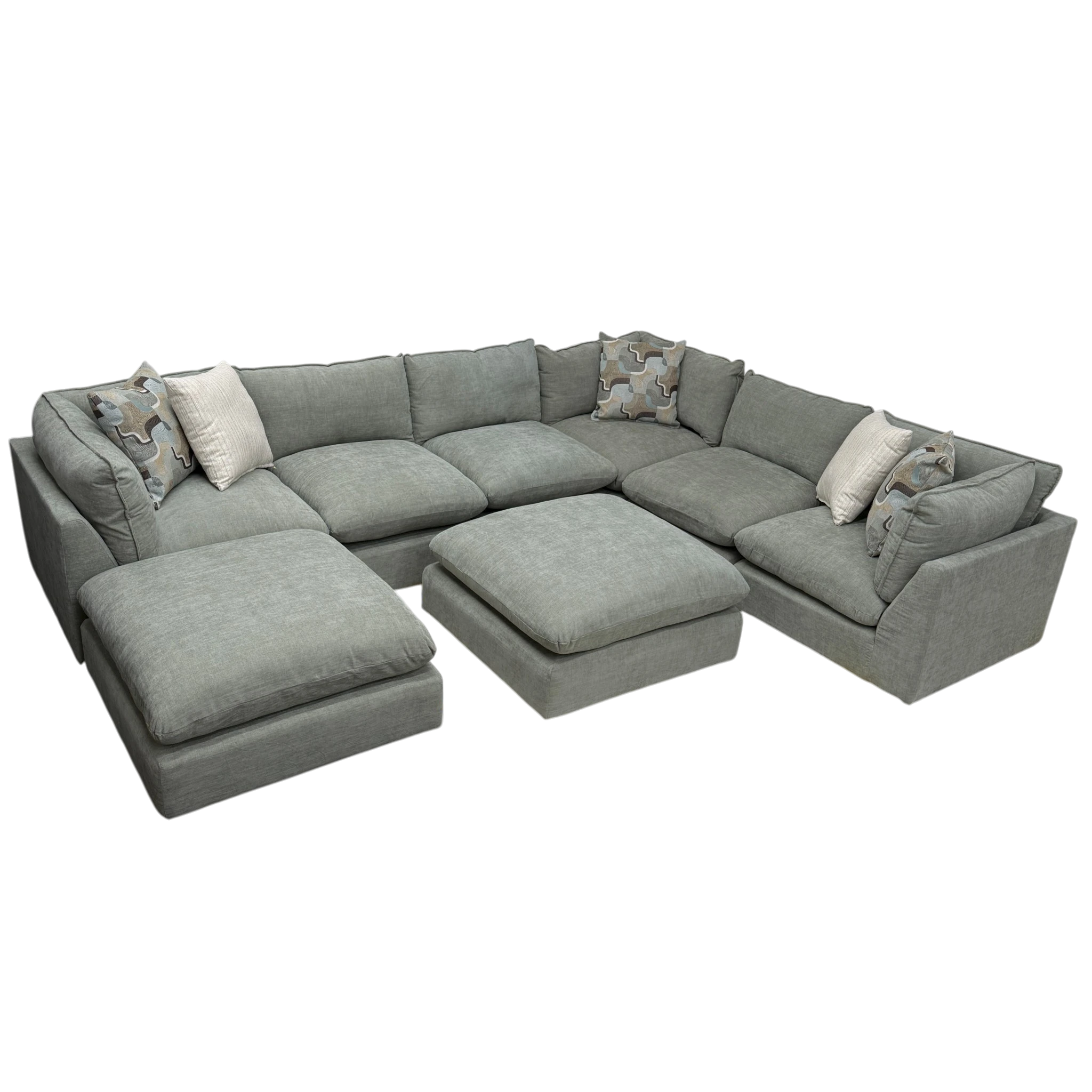 Willow 6-Piece Modular U-Shape Sectional with Two Ottomans