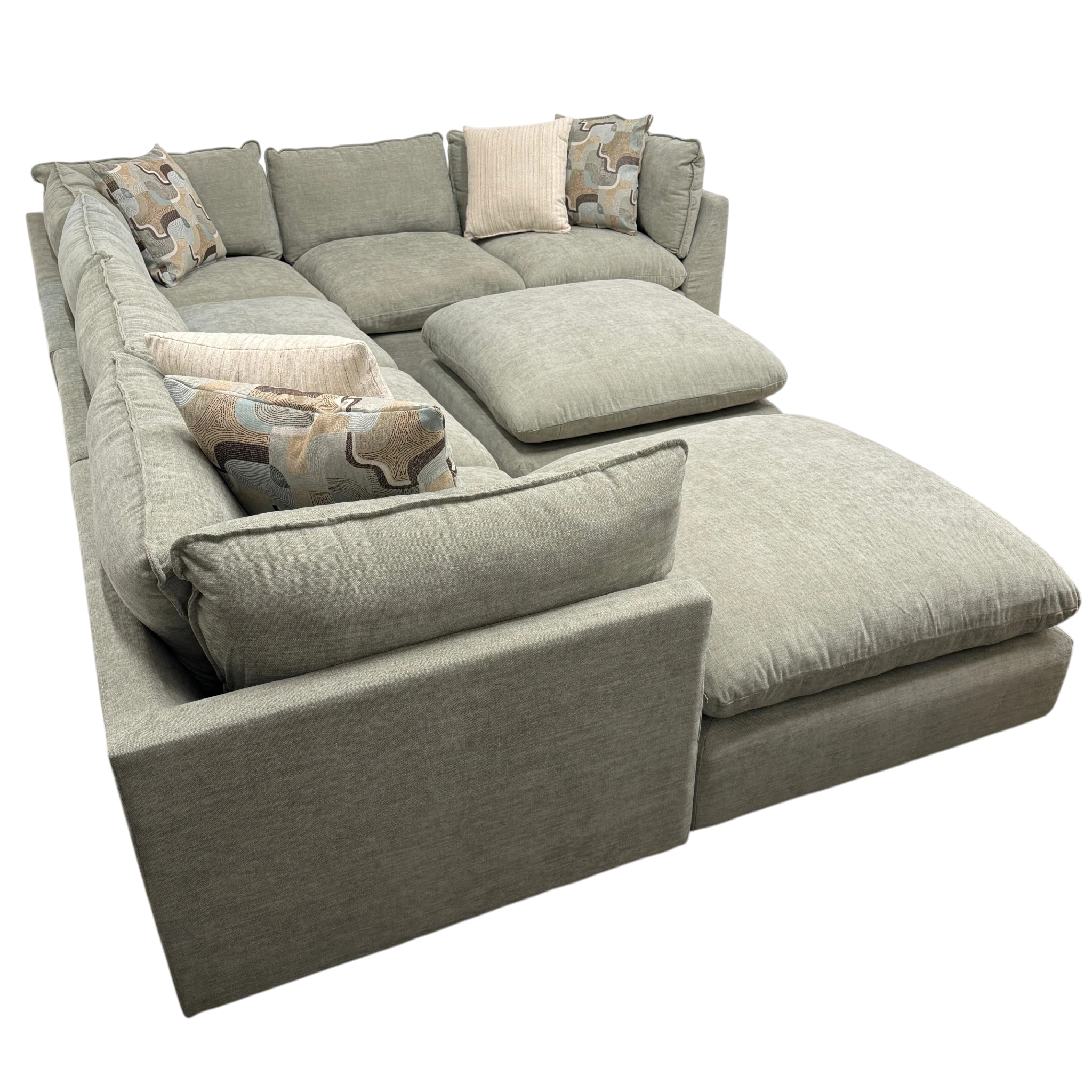 Willow 6-Piece Modular U-Shape Sectional with Two Ottomans