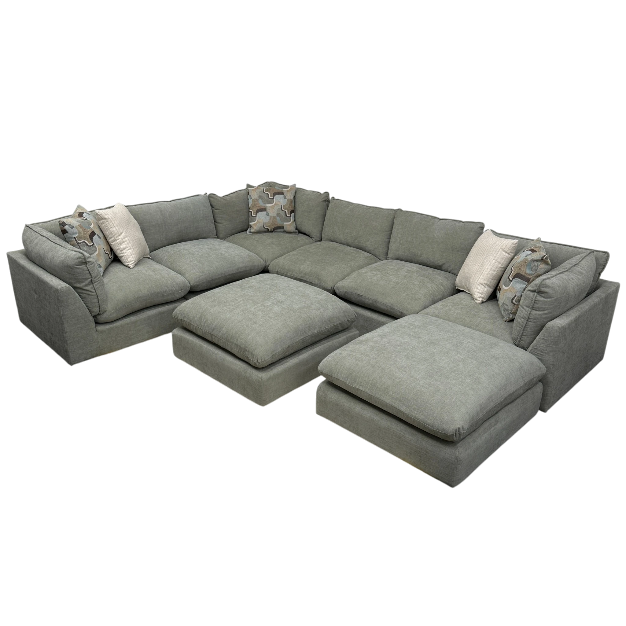 Willow 6-Piece Modular U-Shape Sectional with Two Ottomans