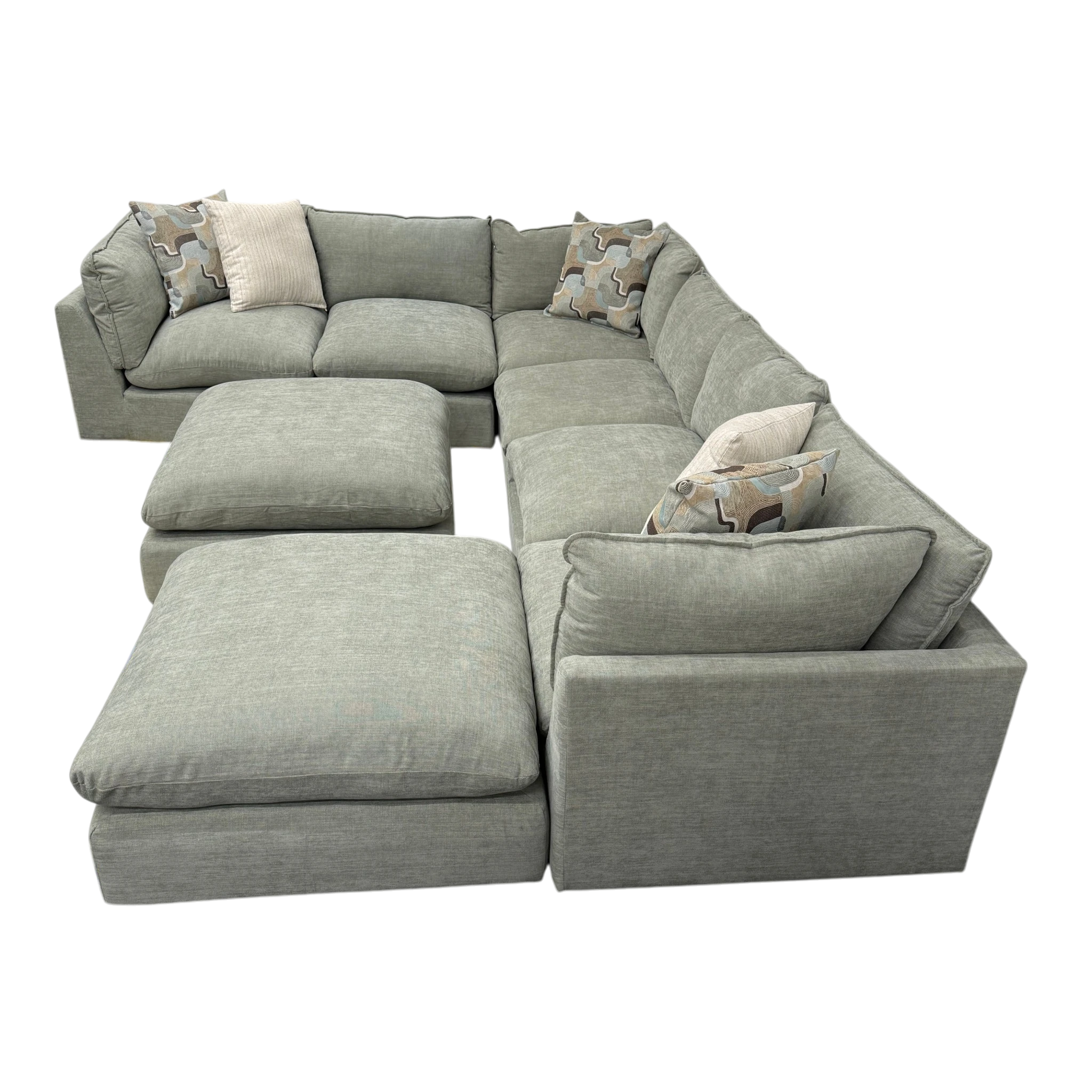 Willow 6-Piece Modular U-Shape Sectional with Two Ottomans