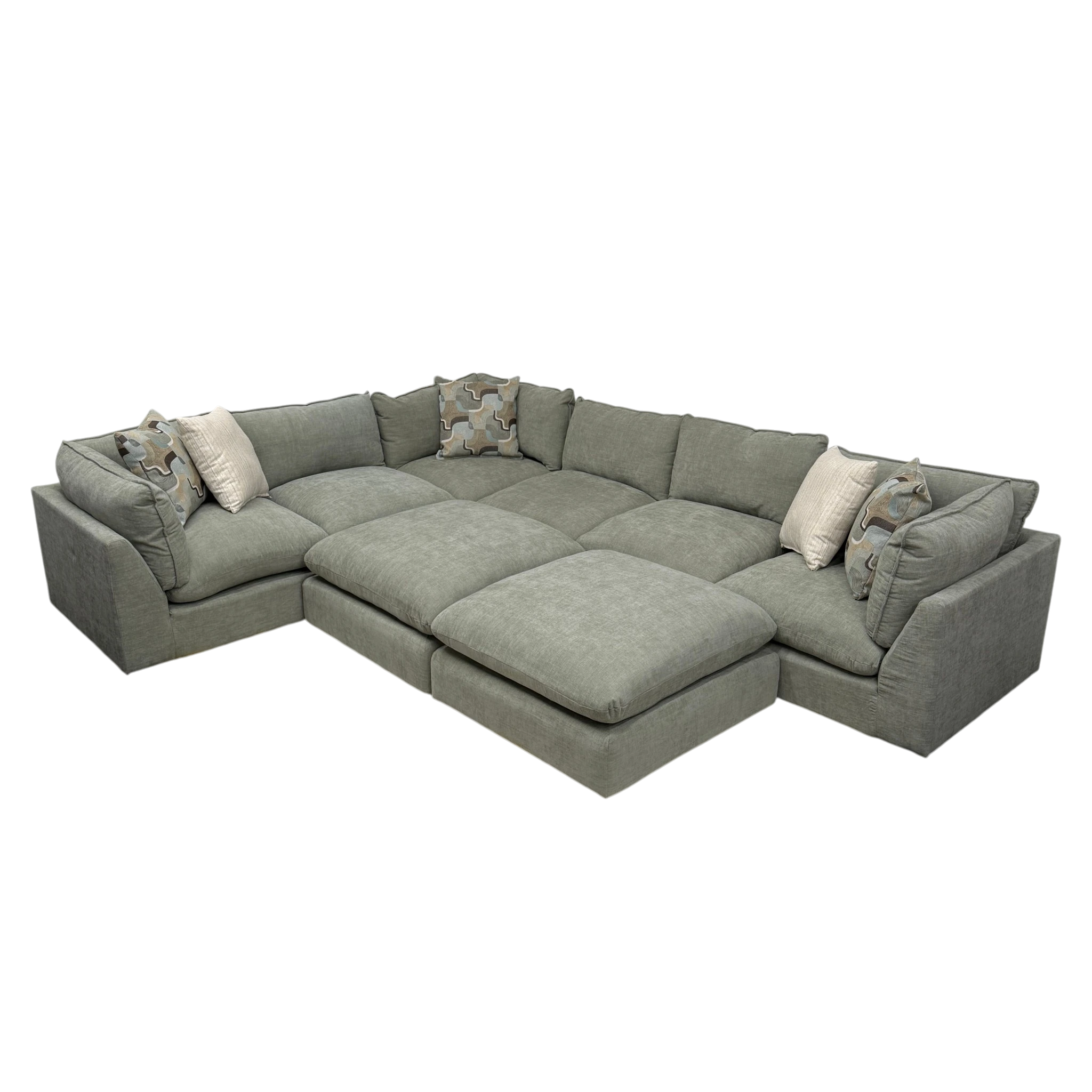 Willow 6-Piece Modular U-Shape Sectional with Two Ottomans