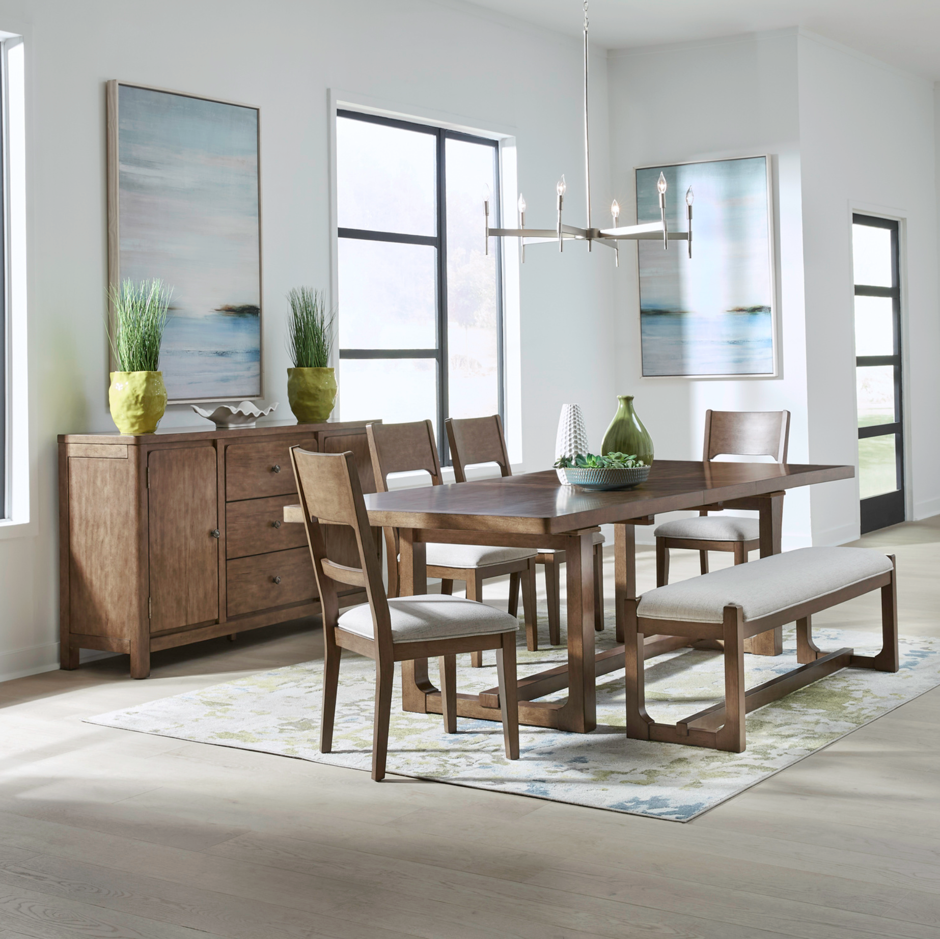 Harmony 6-Piece Extendable Dining Set with Bench