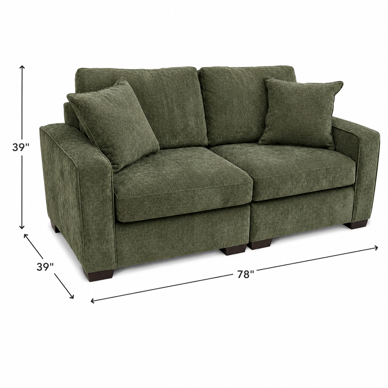 Alton 2 Pc Loveseat in Olive Green