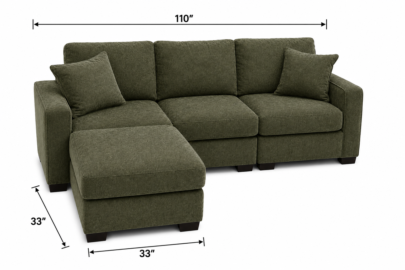 Alton 3 Pc Sofa with Ottoman