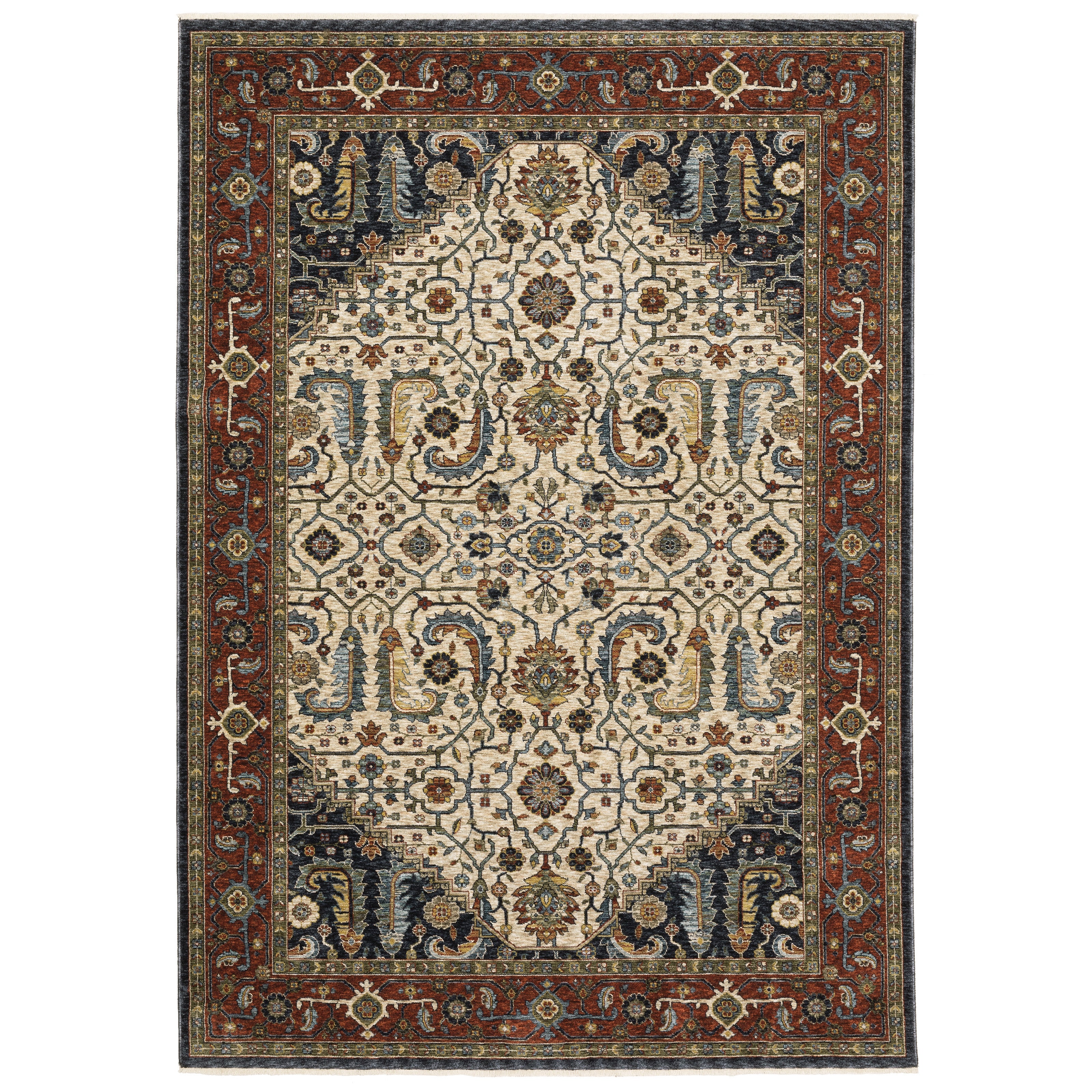 Oriental Weavers Aberdeen 752W Ivory/Red Area Rug