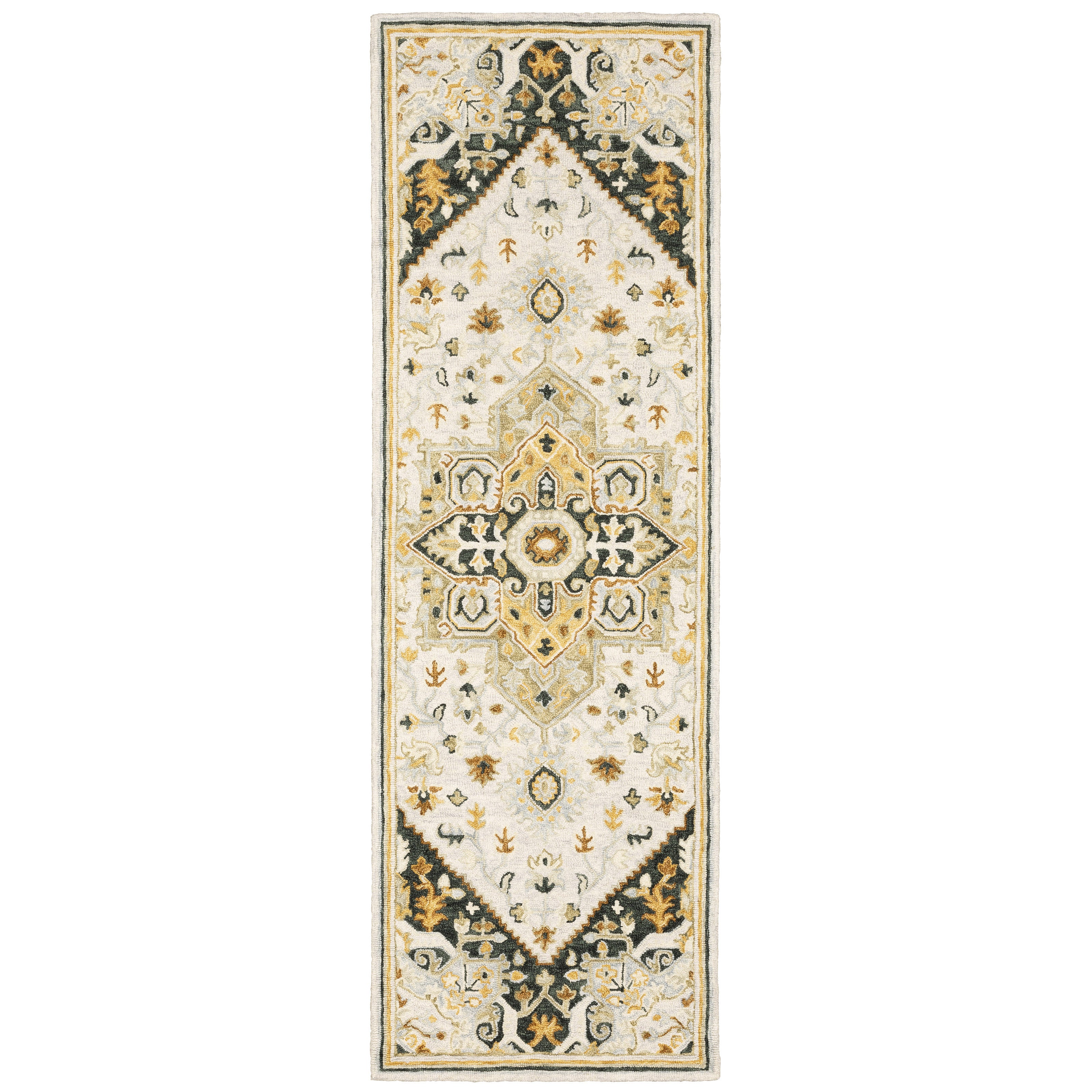 Oriental Weavers Alfresco 28407 Ivory/Charcoal Area Rug