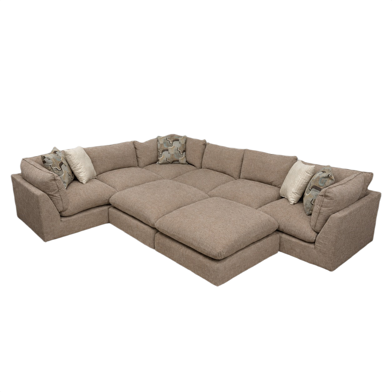 Willow 6-Piece Modular U-Shape Sectional with Two Ottomans