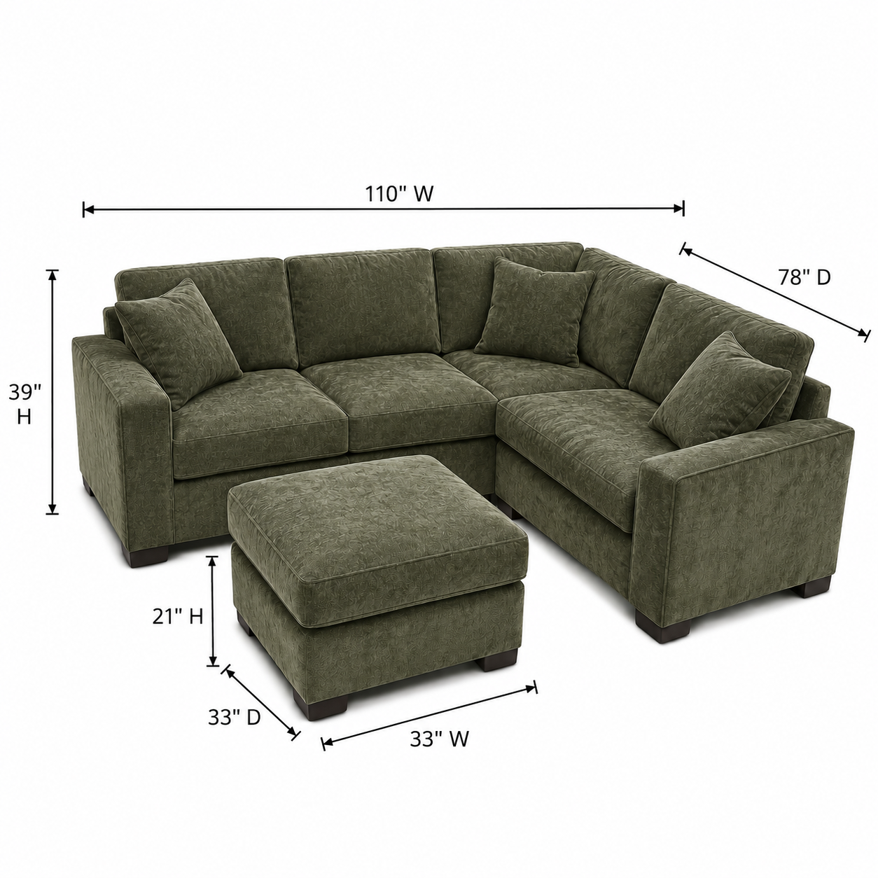 Alton 4 Pc Sectional with Ottoman