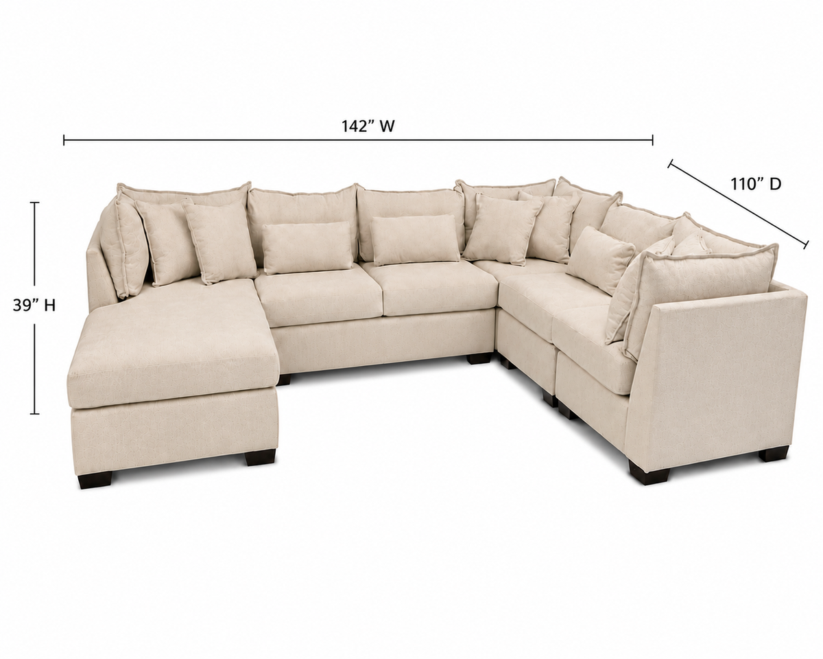 Alina 6 Piece Left Chaise U Shape Sectional