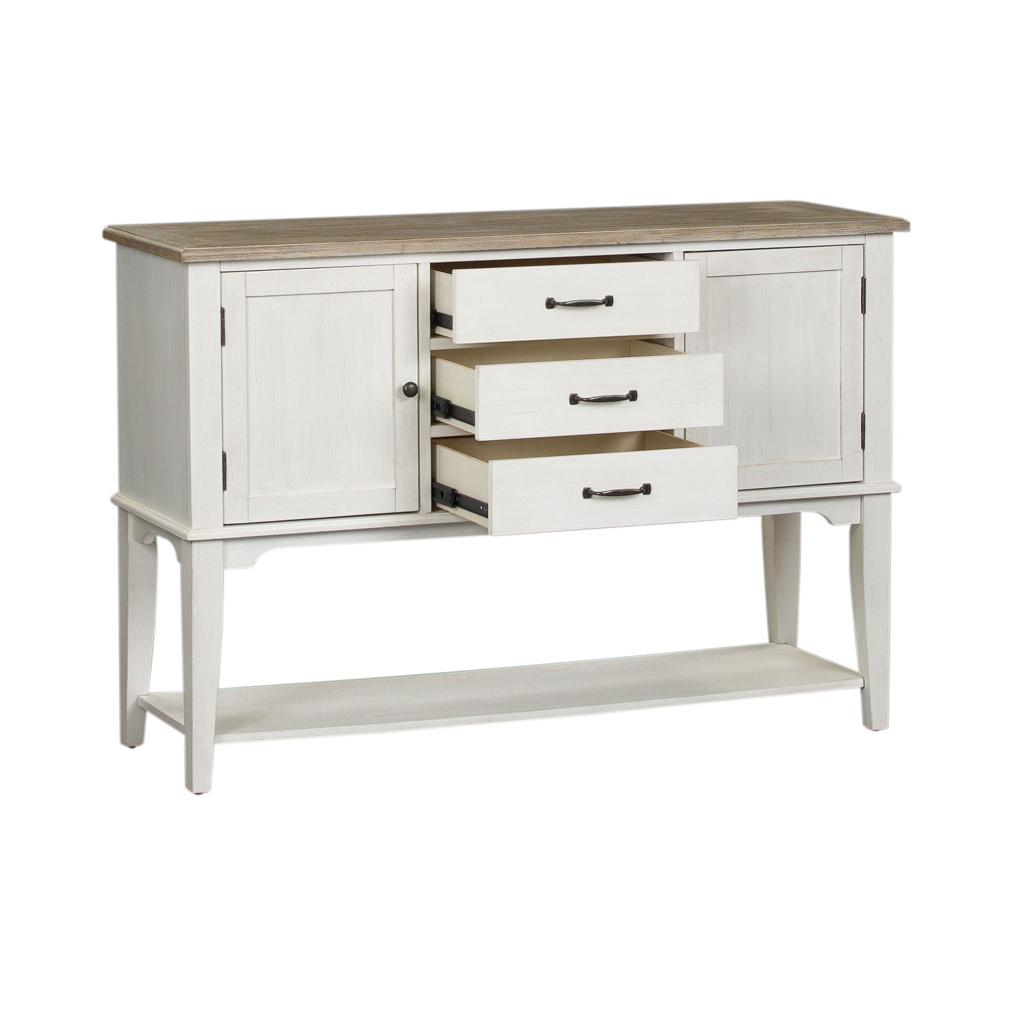 Summerville - Server - Soft White Wash / Wirebrushed Gray
