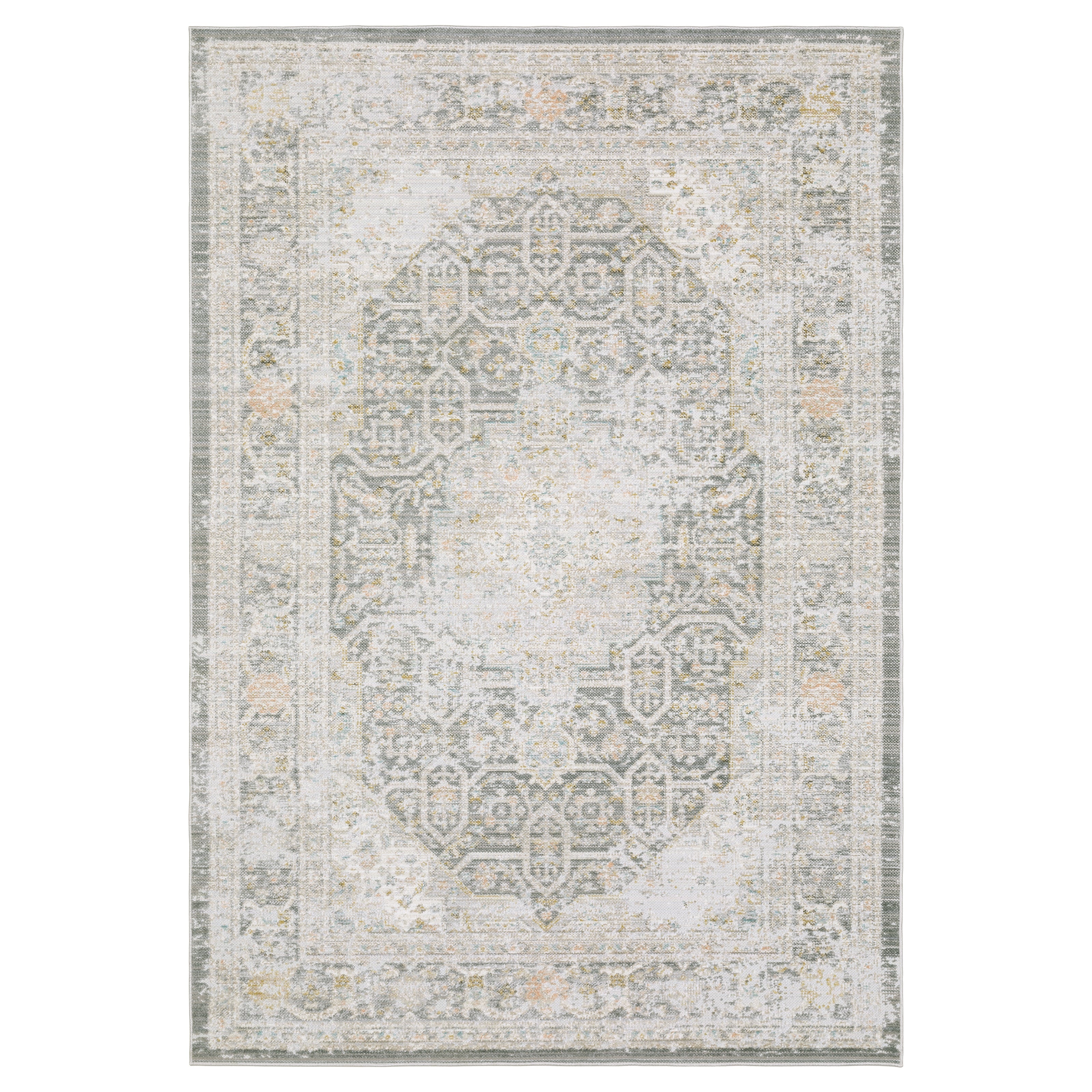 Oriental Weavers Cavett CAV02 Grey/Orange Area Rug