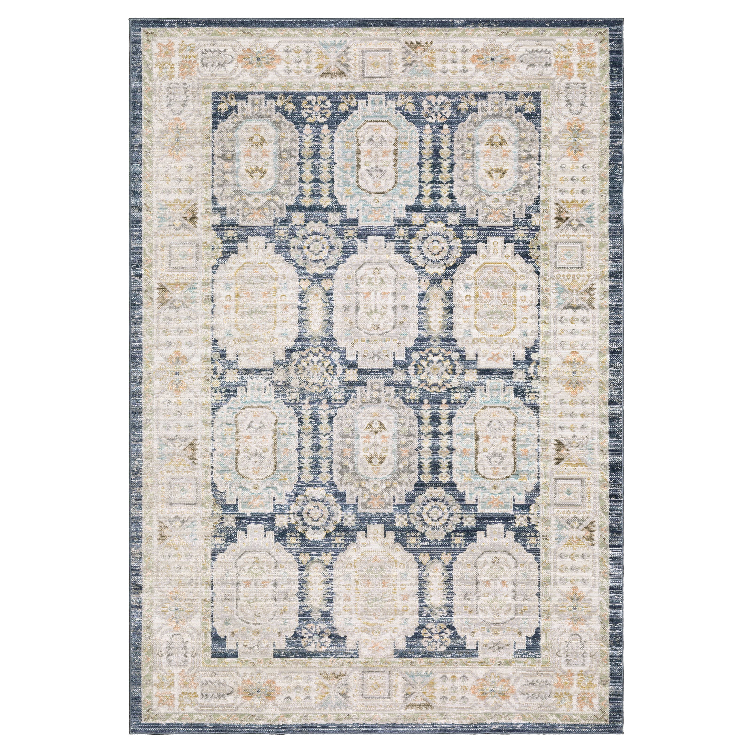 Oriental Weavers Cavett CAV07 Blue/Gold Area Rug