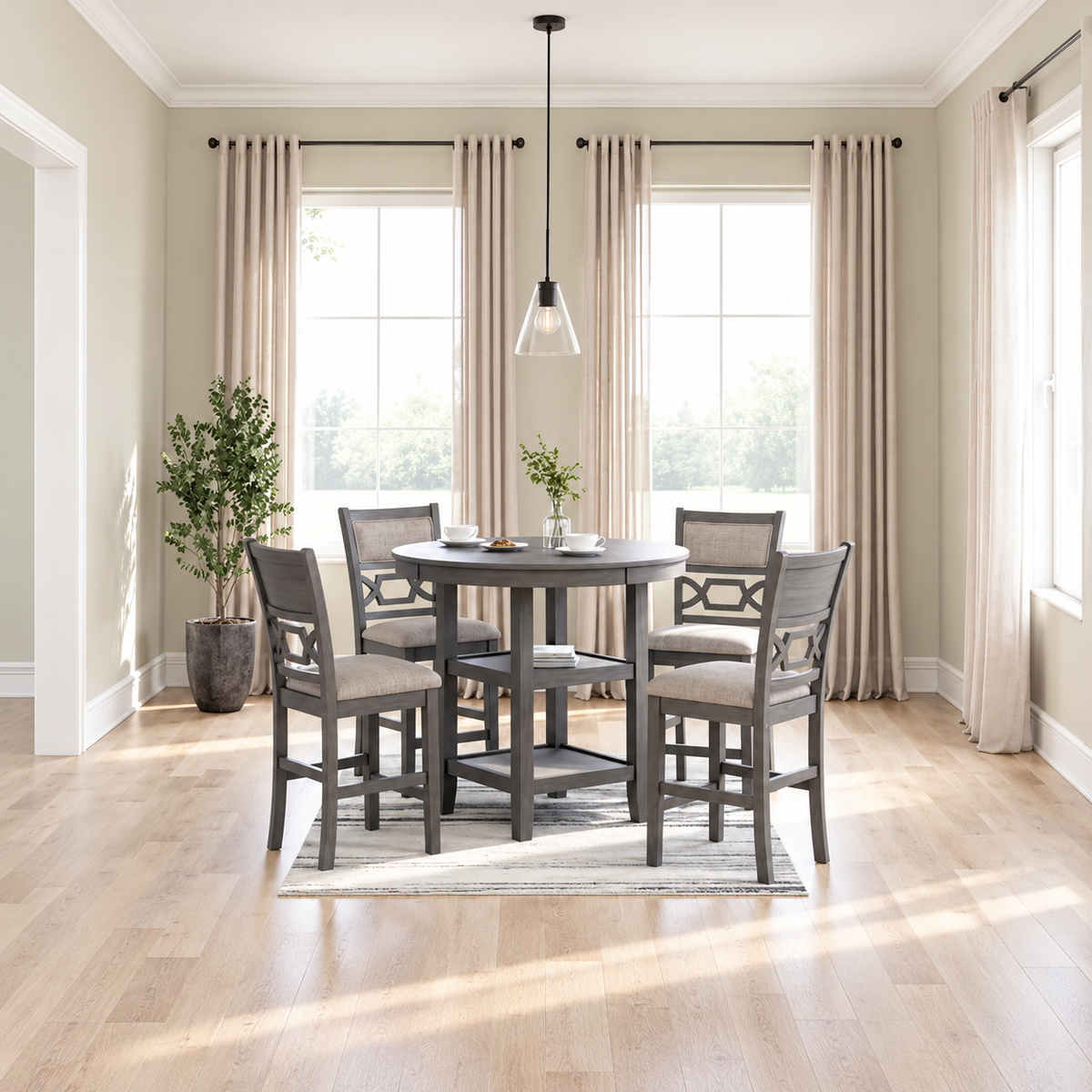Juliette Dining Room 5 Piece Counter Table Set