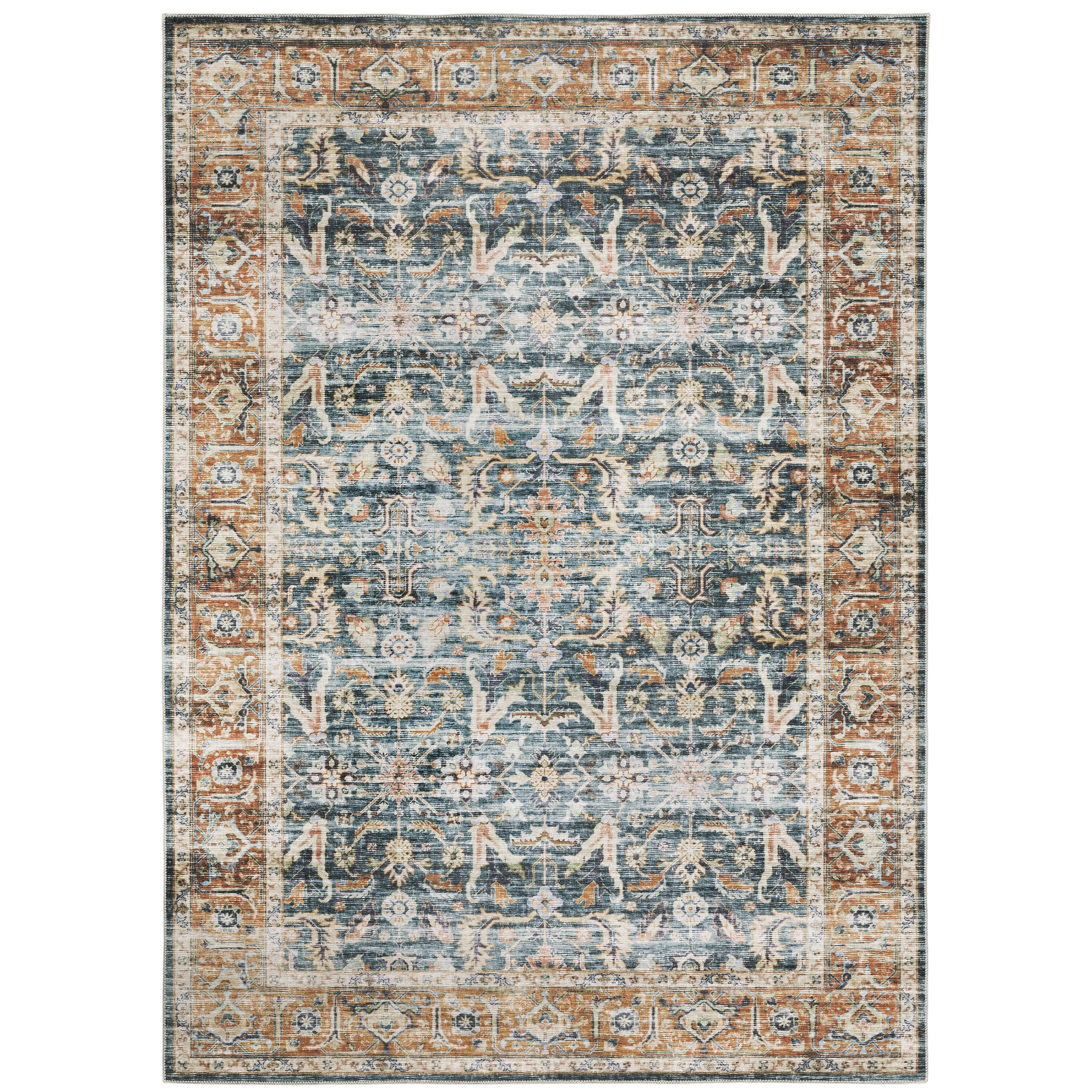 Oriental Weavers Charleston CHA06 Blue/Rust Area Rug
