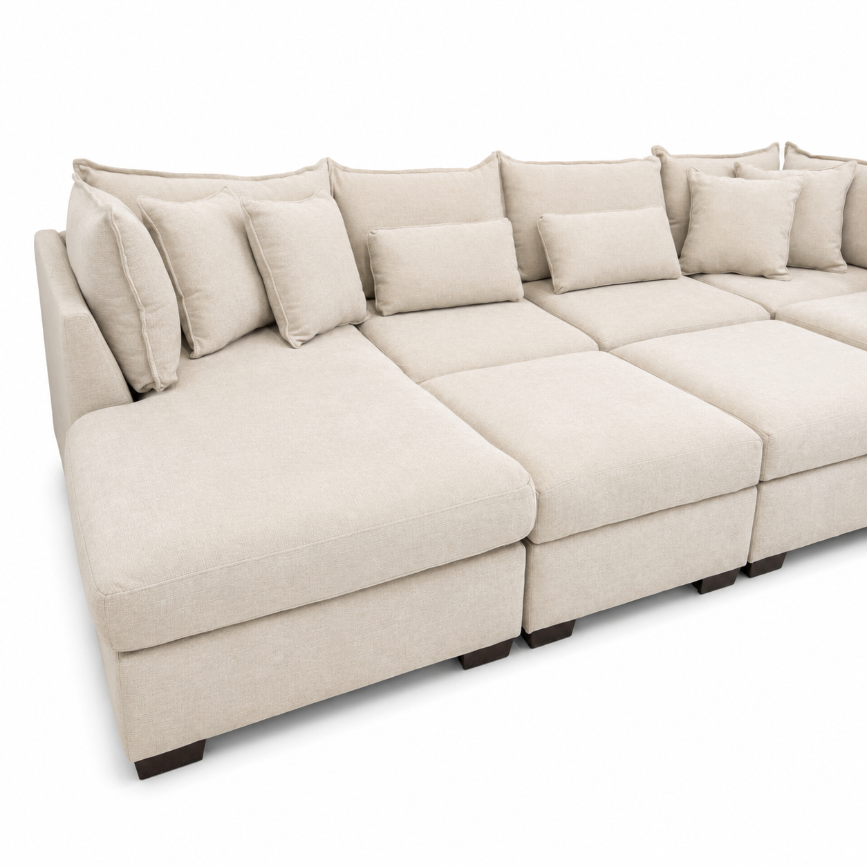 Alina 6 Pc Left Chaise U Shape Sectional with Double Storage Chaise
