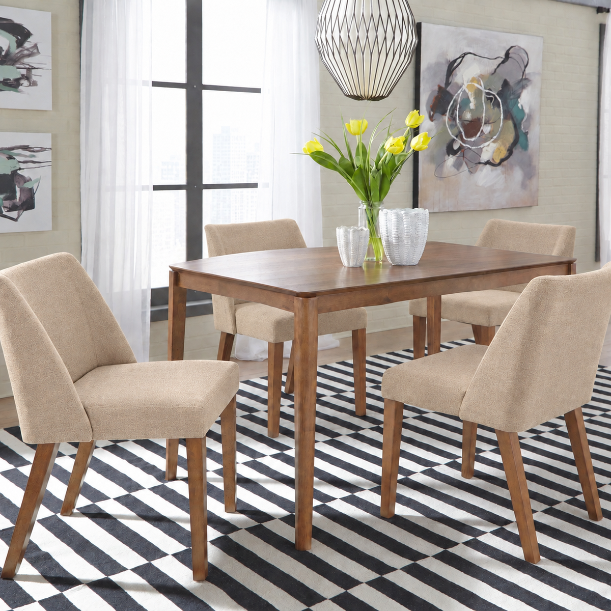 Space Savers 5-Piece Rectangular Dining Table Set
