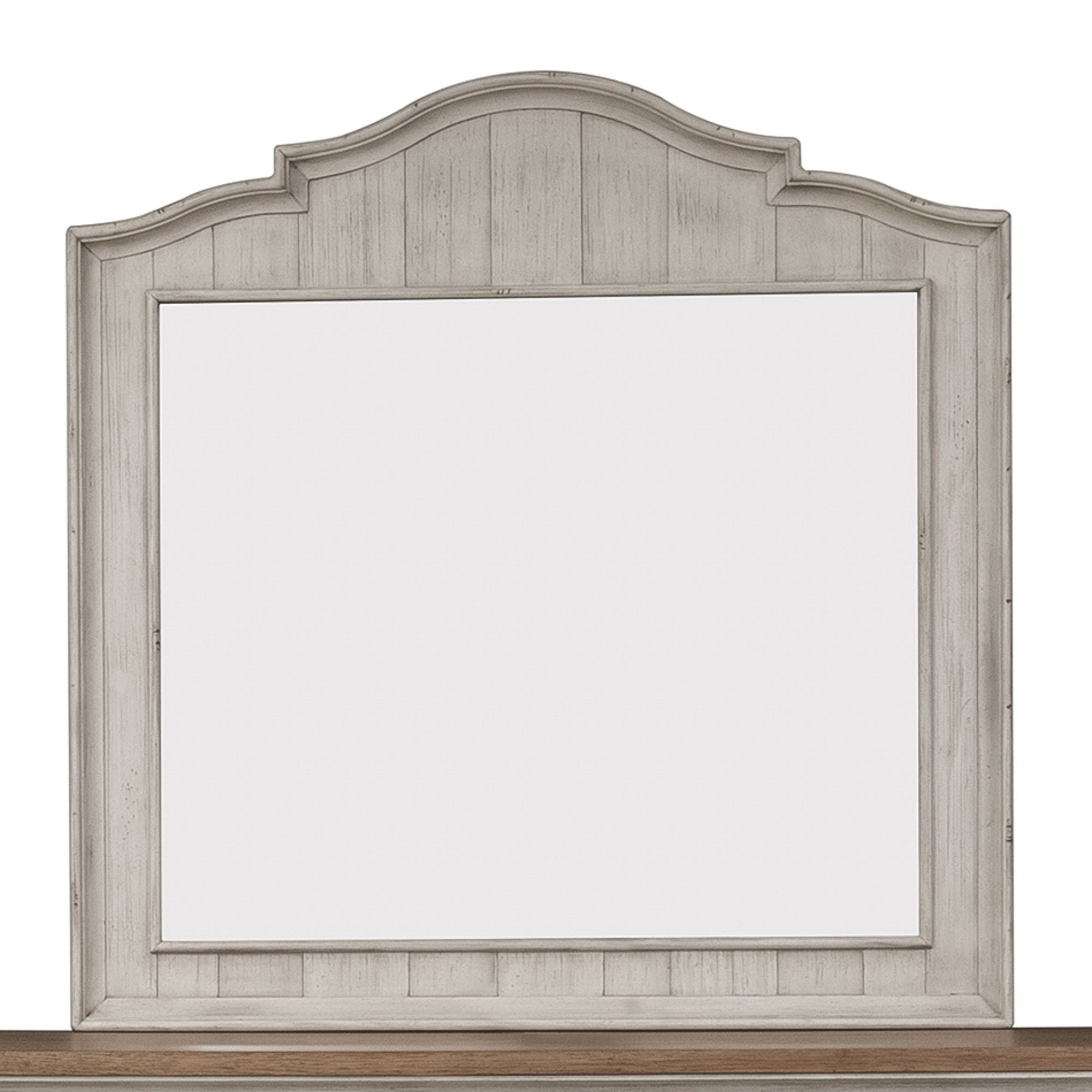 Farmhouse Reimagined - Mirror - Antique White / Chestnut Tops