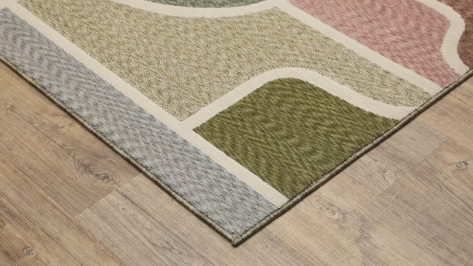 Oriental Weavers Tisdell TIS02 Green/Multi Area Rug