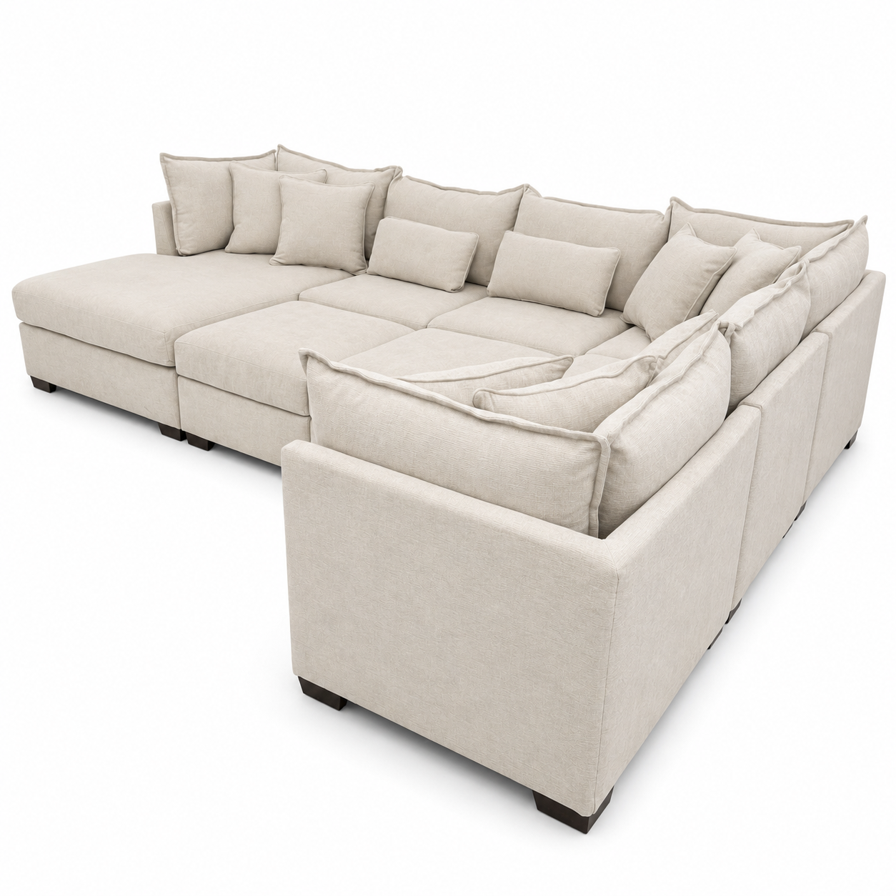 Alina 6 Pc Left Chaise U Shape Sectional with Double Storage Chaise