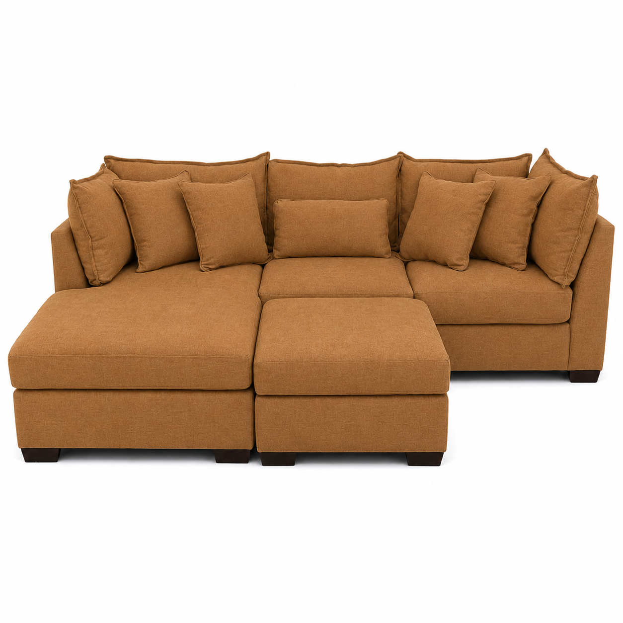 Alina 3 Pc Left Chaise Sectional with Storage Ottoman in Ivory