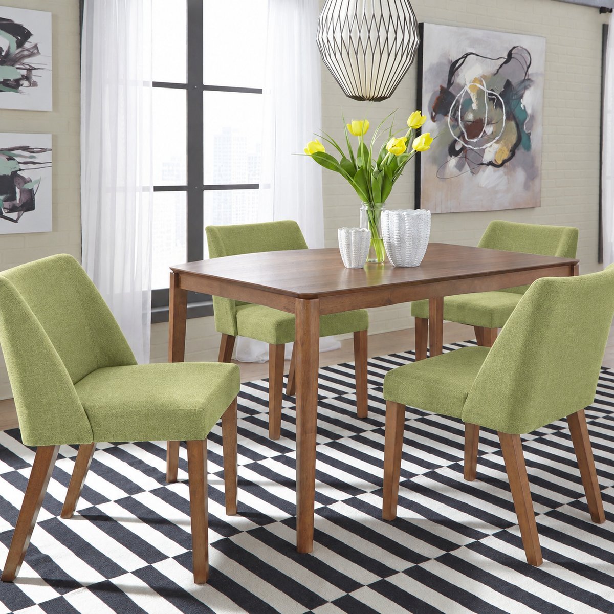 Space Savers 5-Piece Rectangular Dining Table Set