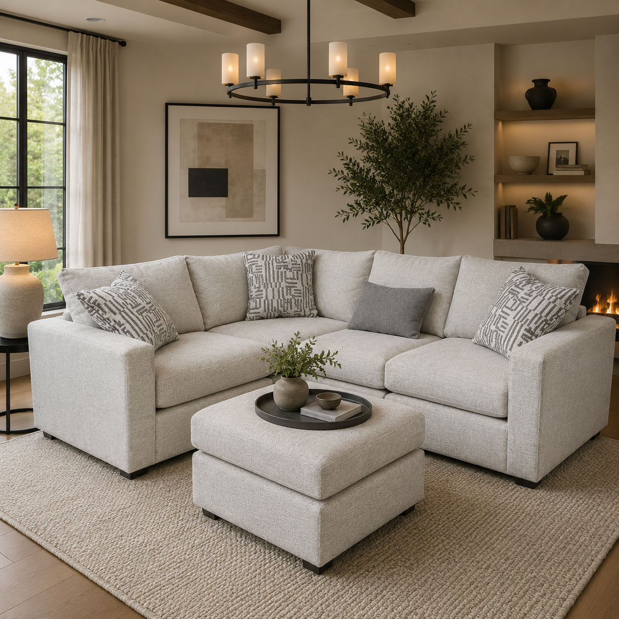 Parker 4 Pc Sectional with Ottoman