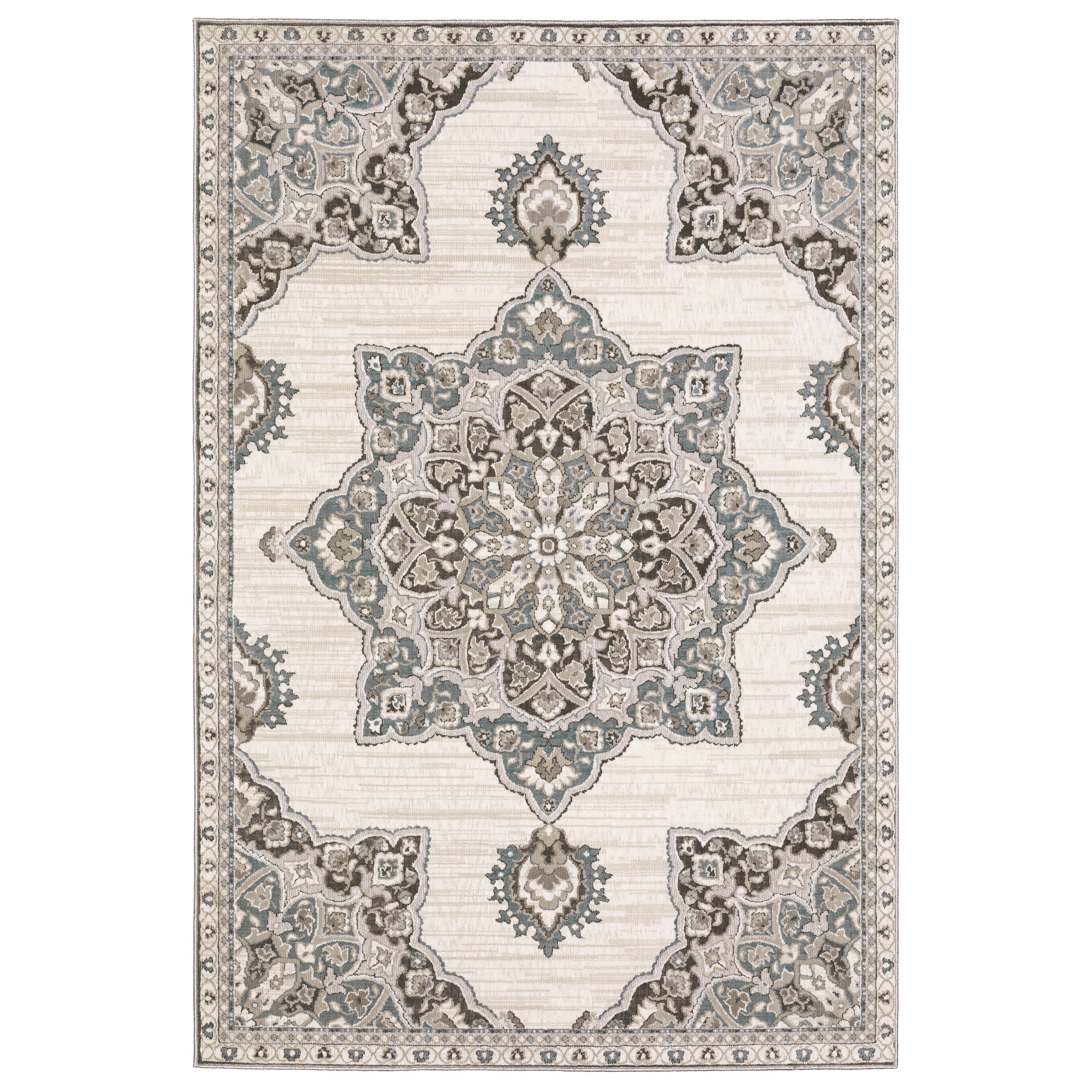 Oriental Weavers Ellington ELL01 Ivory/Blue Area Rug