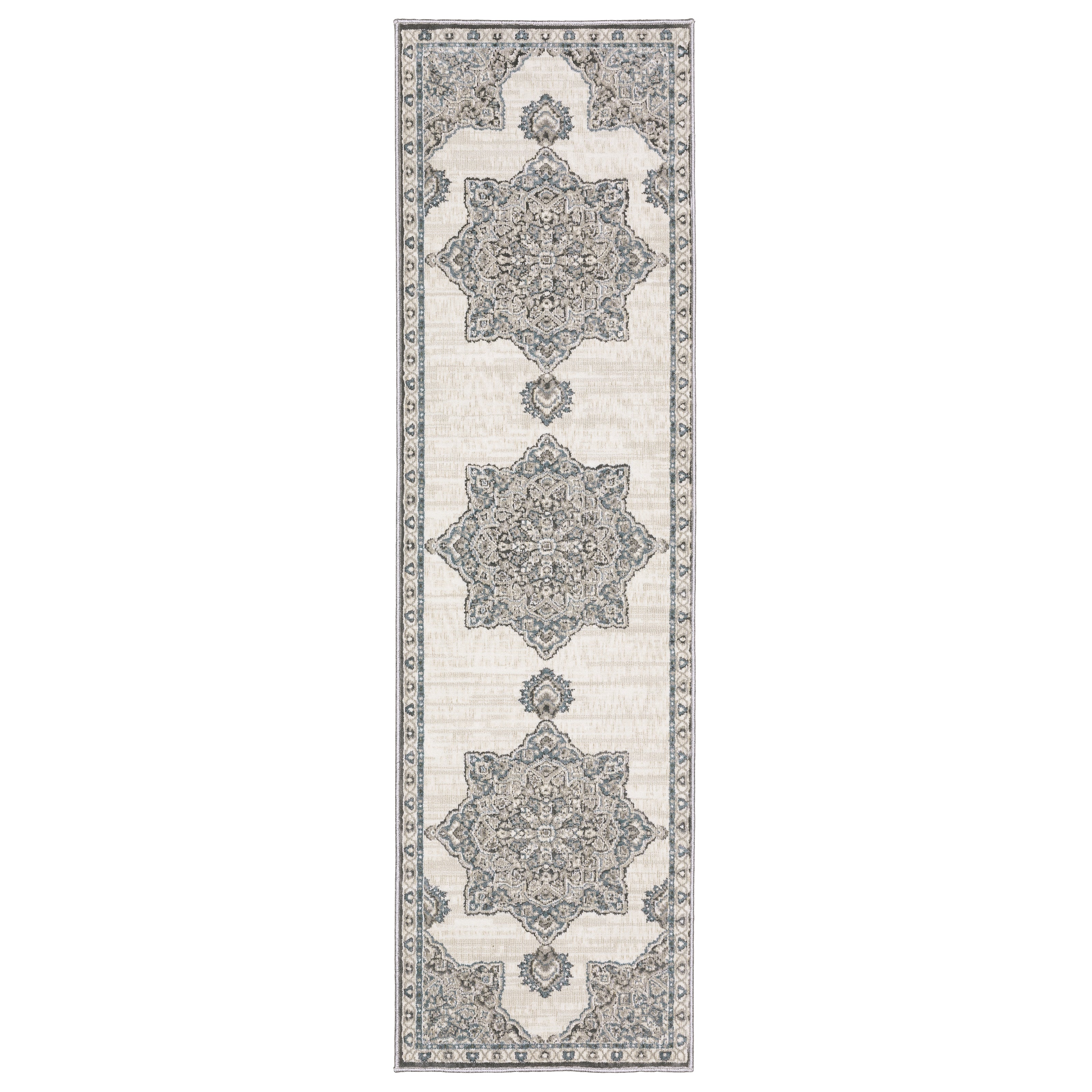 Oriental Weavers Ellington ELL01 Ivory/Blue Area Rug