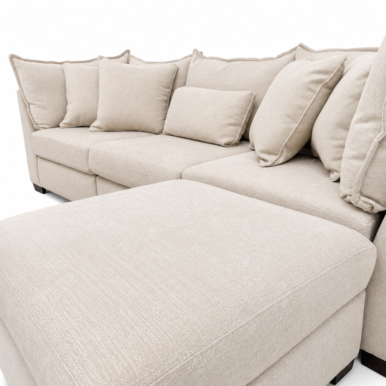Alina 3 Pc Sofa with Storage Ottoman in Ivory