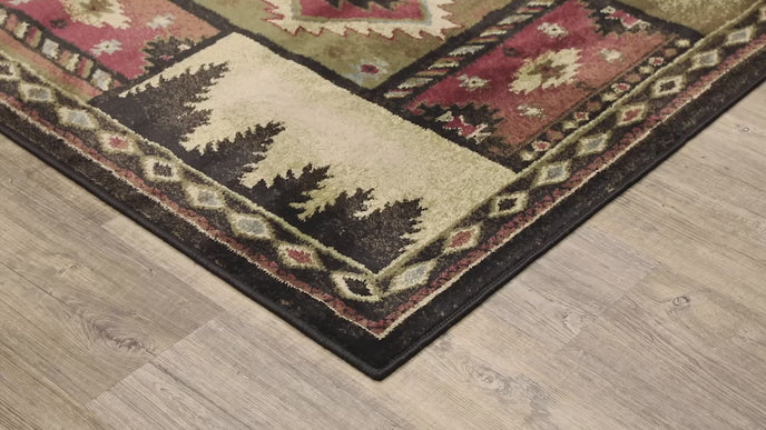 Oriental Weavers Woodlands 1041C Black/Multi Area Rug