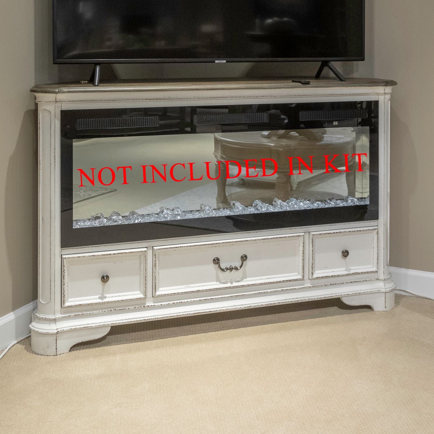 58 Inch Corner Fireplace TV Console