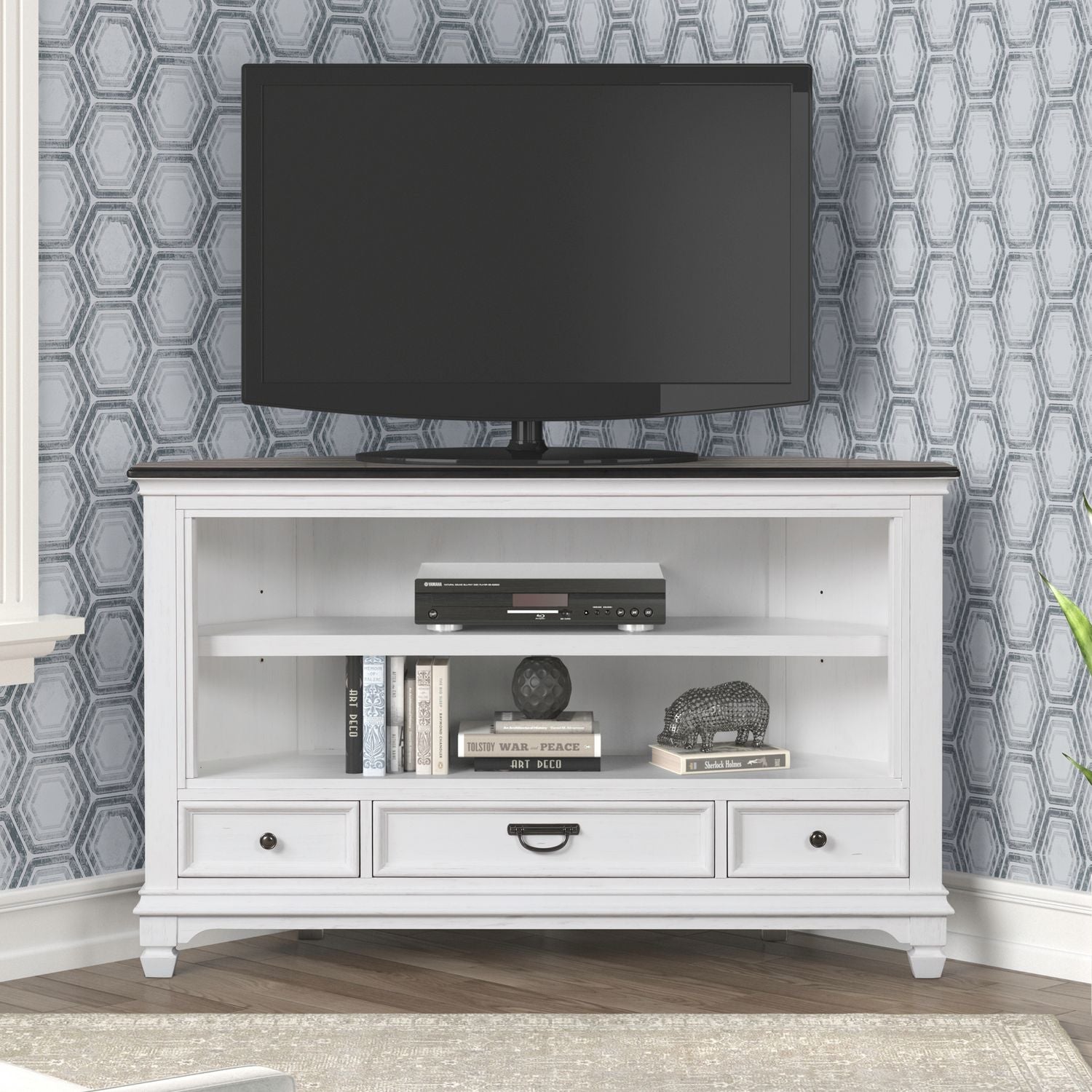 58 Inch Corner Fireplace TV Console