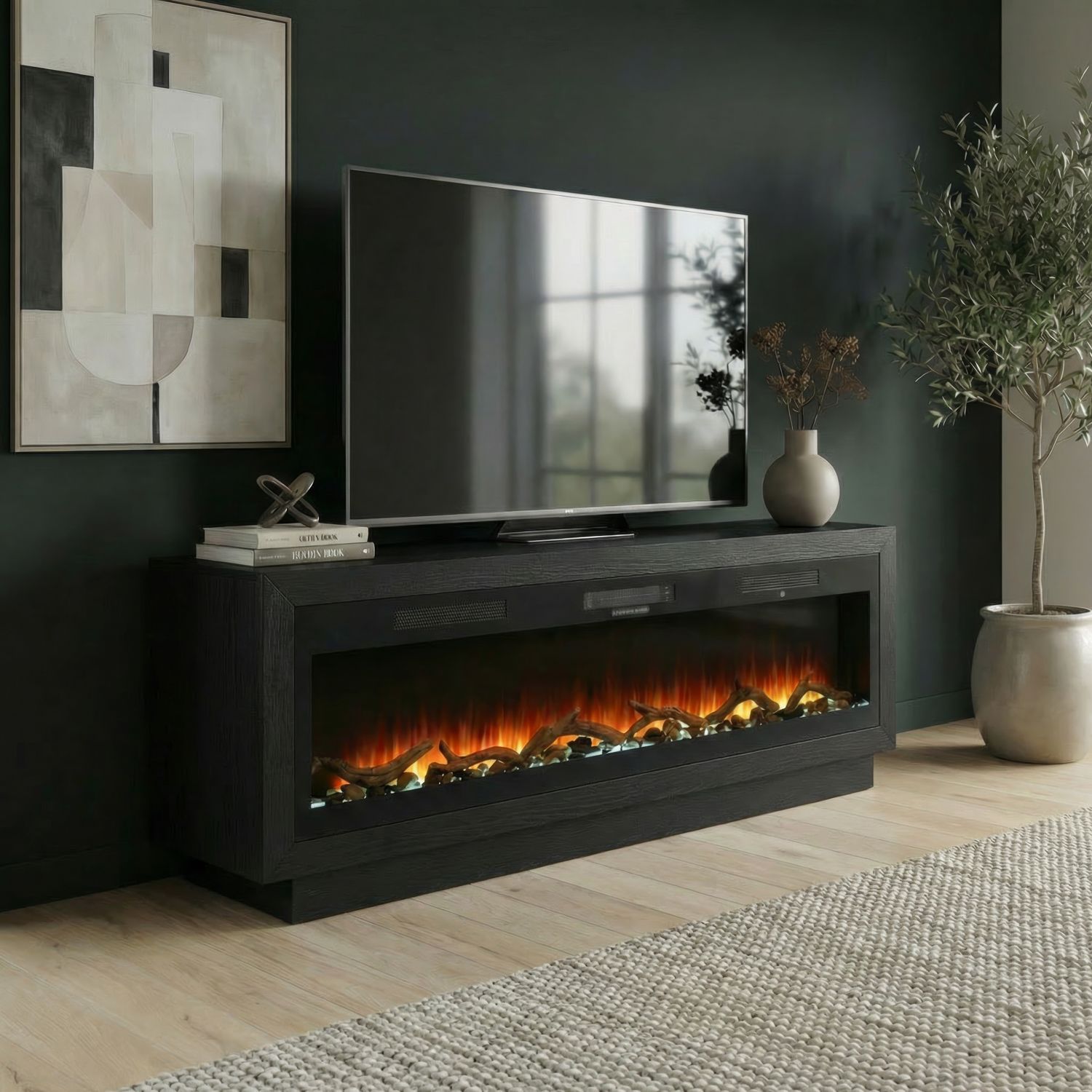 791B 79 Inch Console w/ Driftwood Fire FTSD
