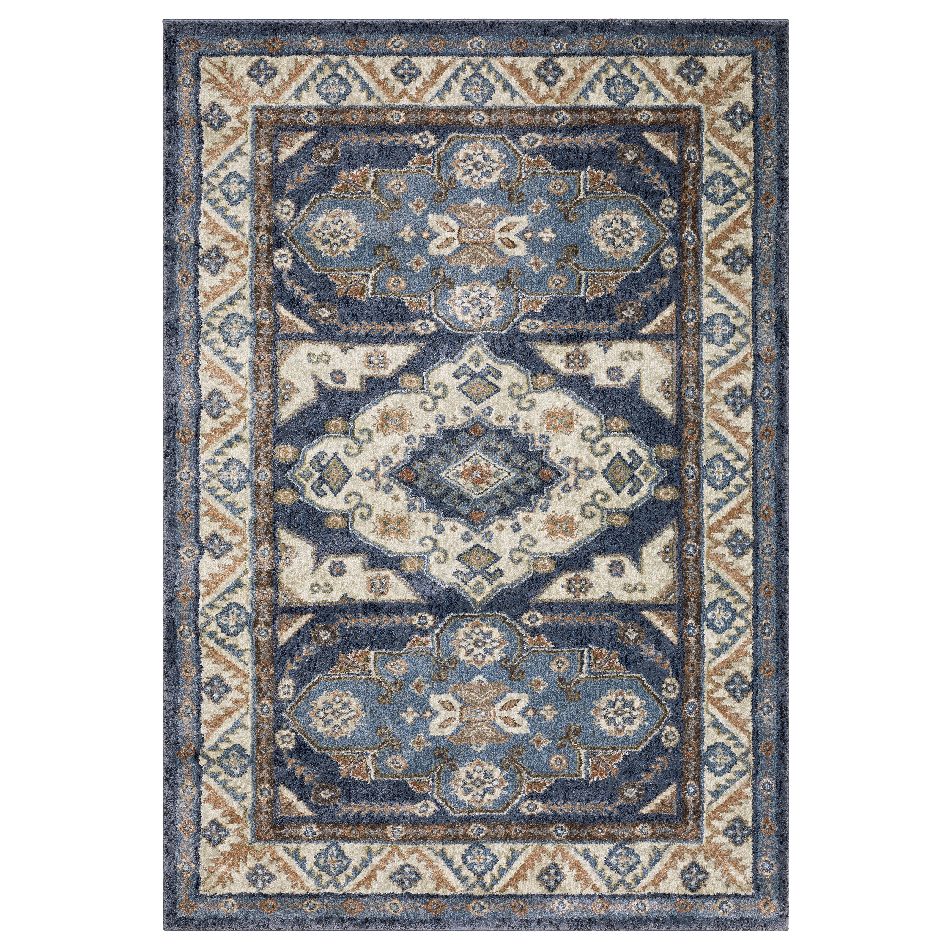 Oriental Weavers Gemma GEM02 Blue/Rust Area Rug