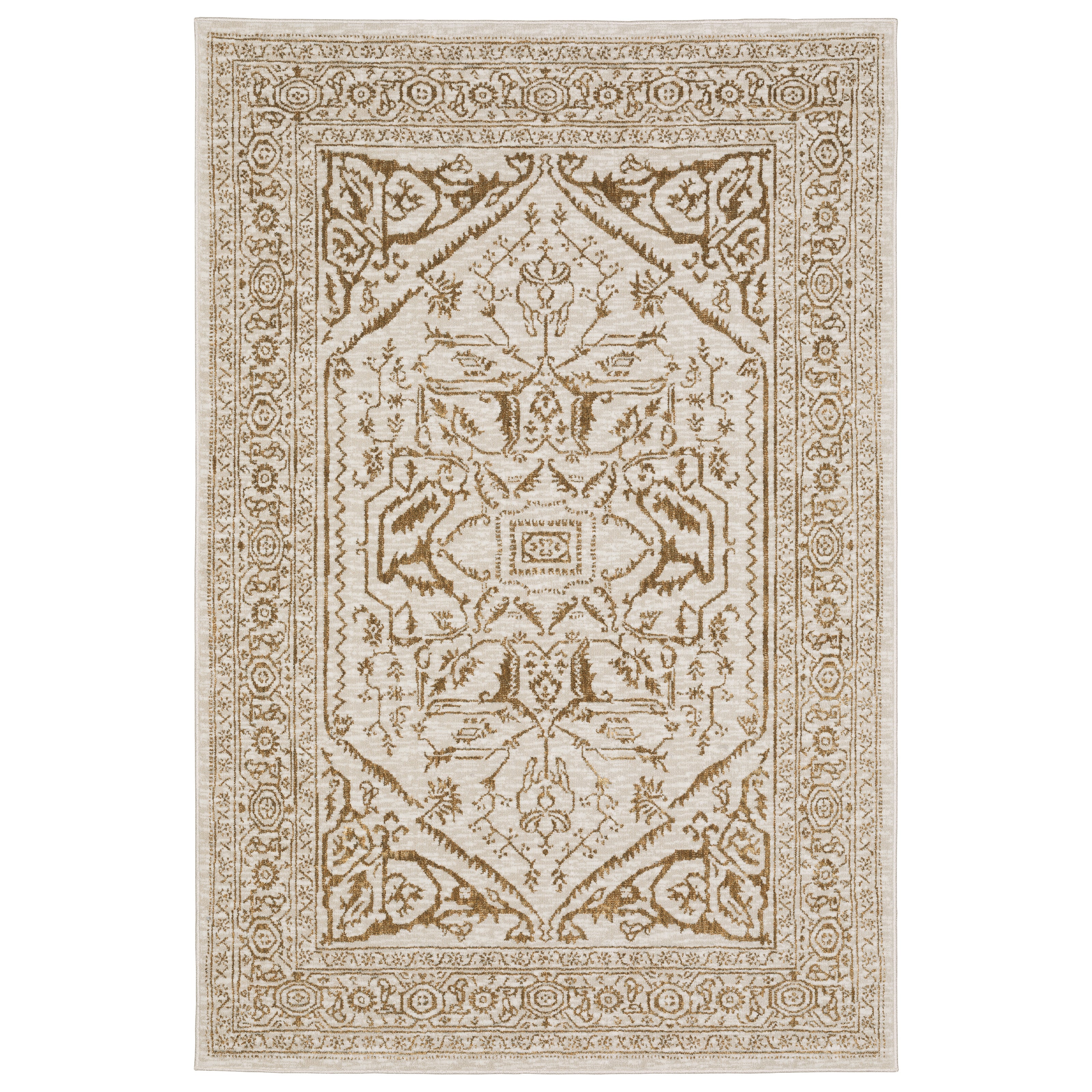 Oriental Weavers Intrigue INT03 Ivory/Gold Area Rug