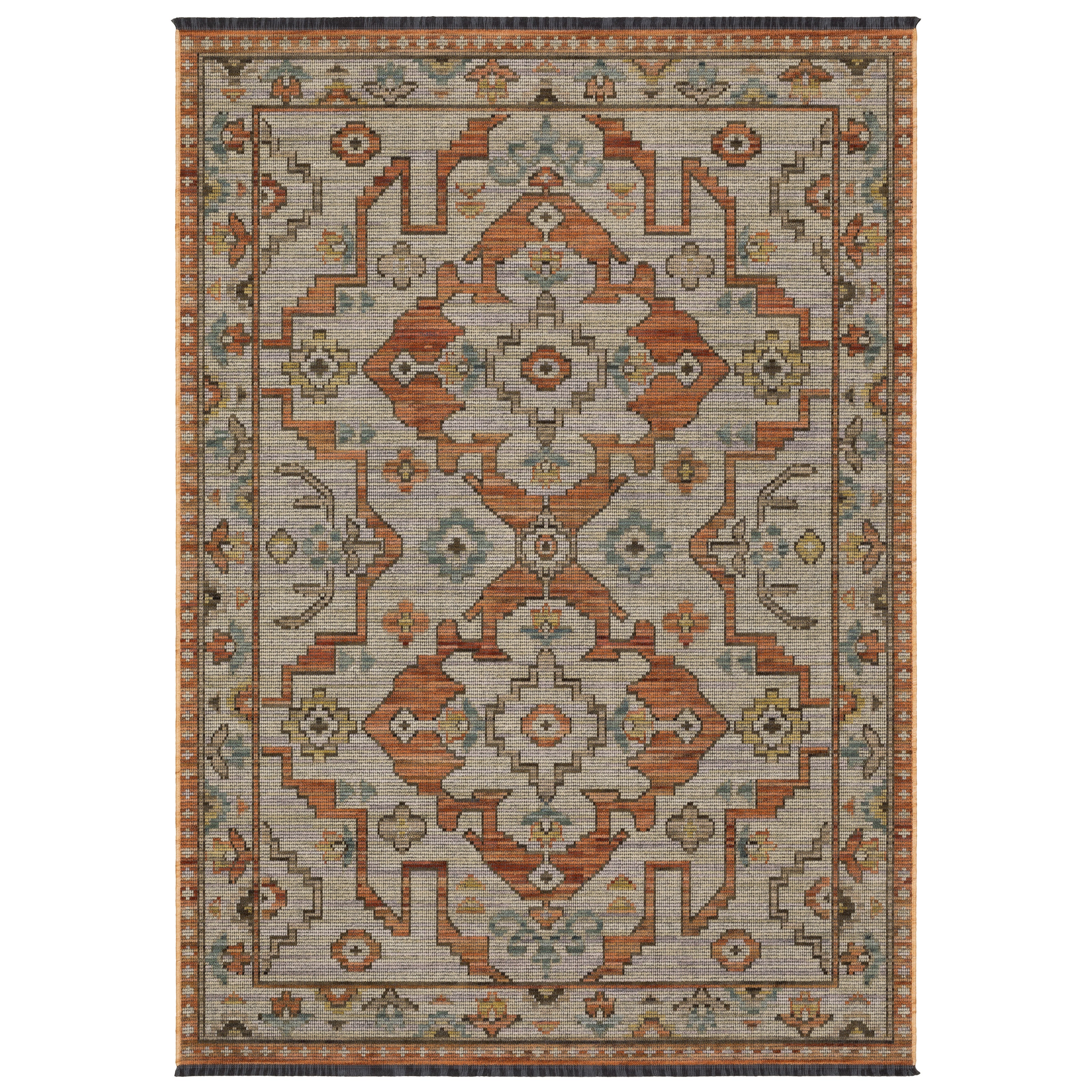 Oriental Weavers Legacy LGY07 Rust/Blue Area Rug