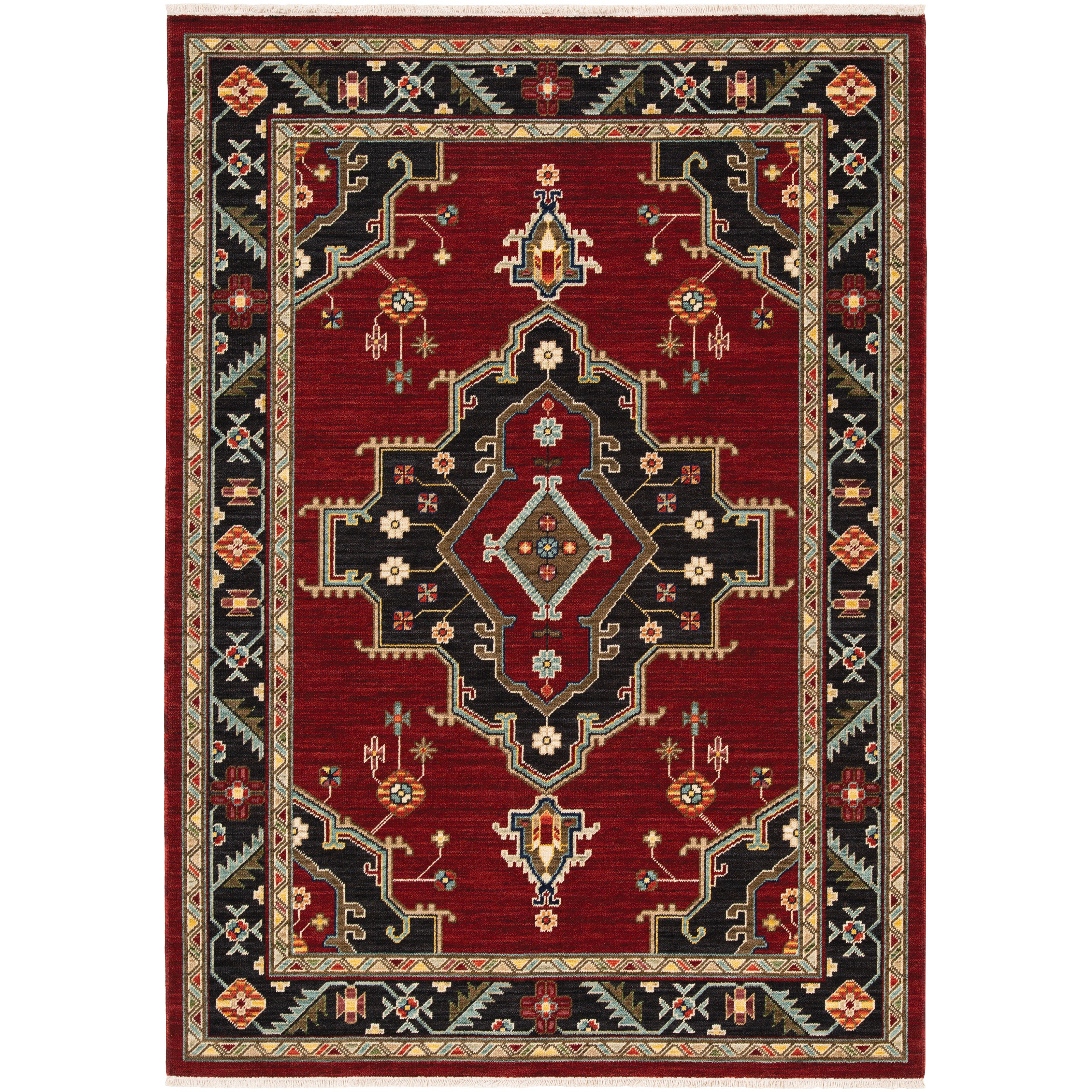 Oriental Weavers Lilihan 4929A Black/Red Area Rug