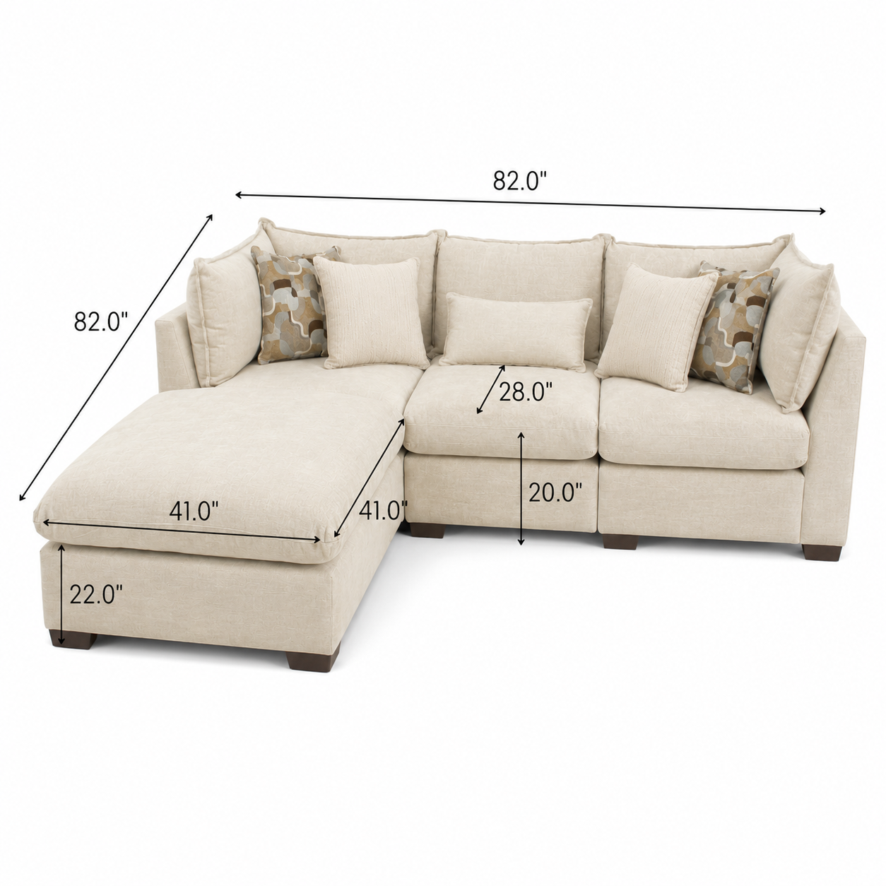 Alina 3 Pc Left Chaise Sectional