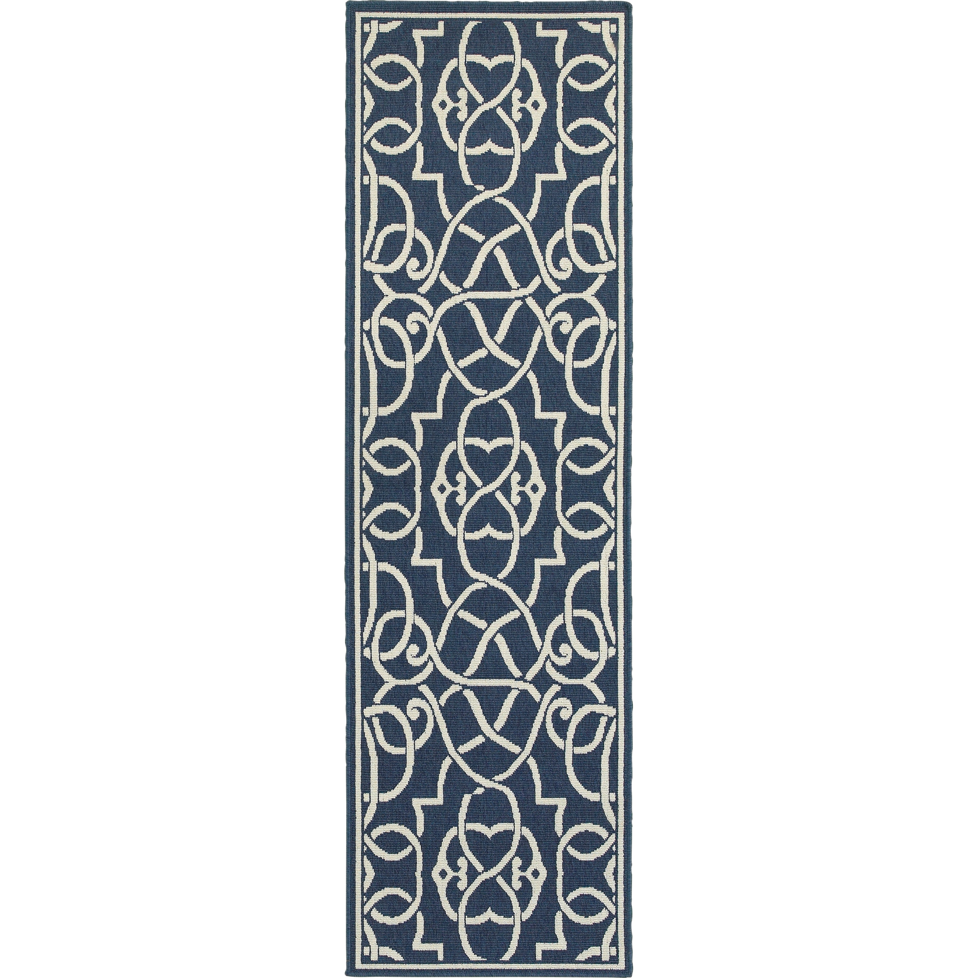 Oriental Weavers Masterpiece 1335I Ivory/Navy Area Rug
