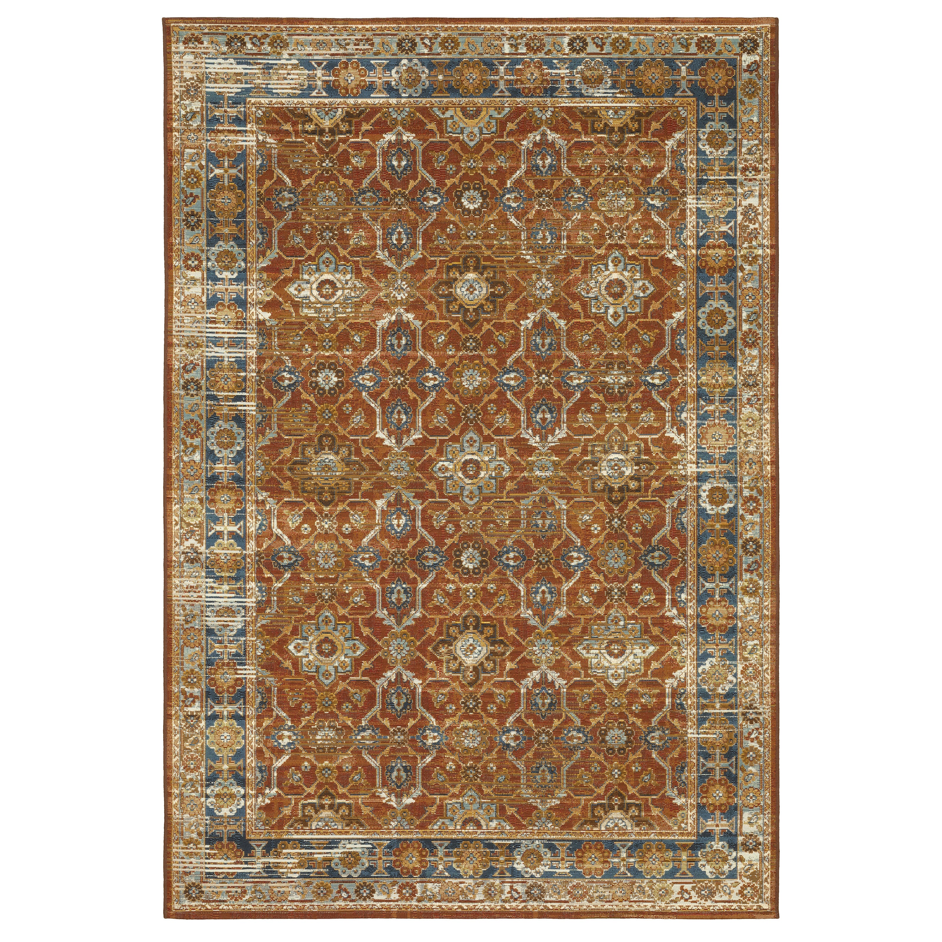 Oriental Weavers Naples 1204X Rust/Blue Area Rug
