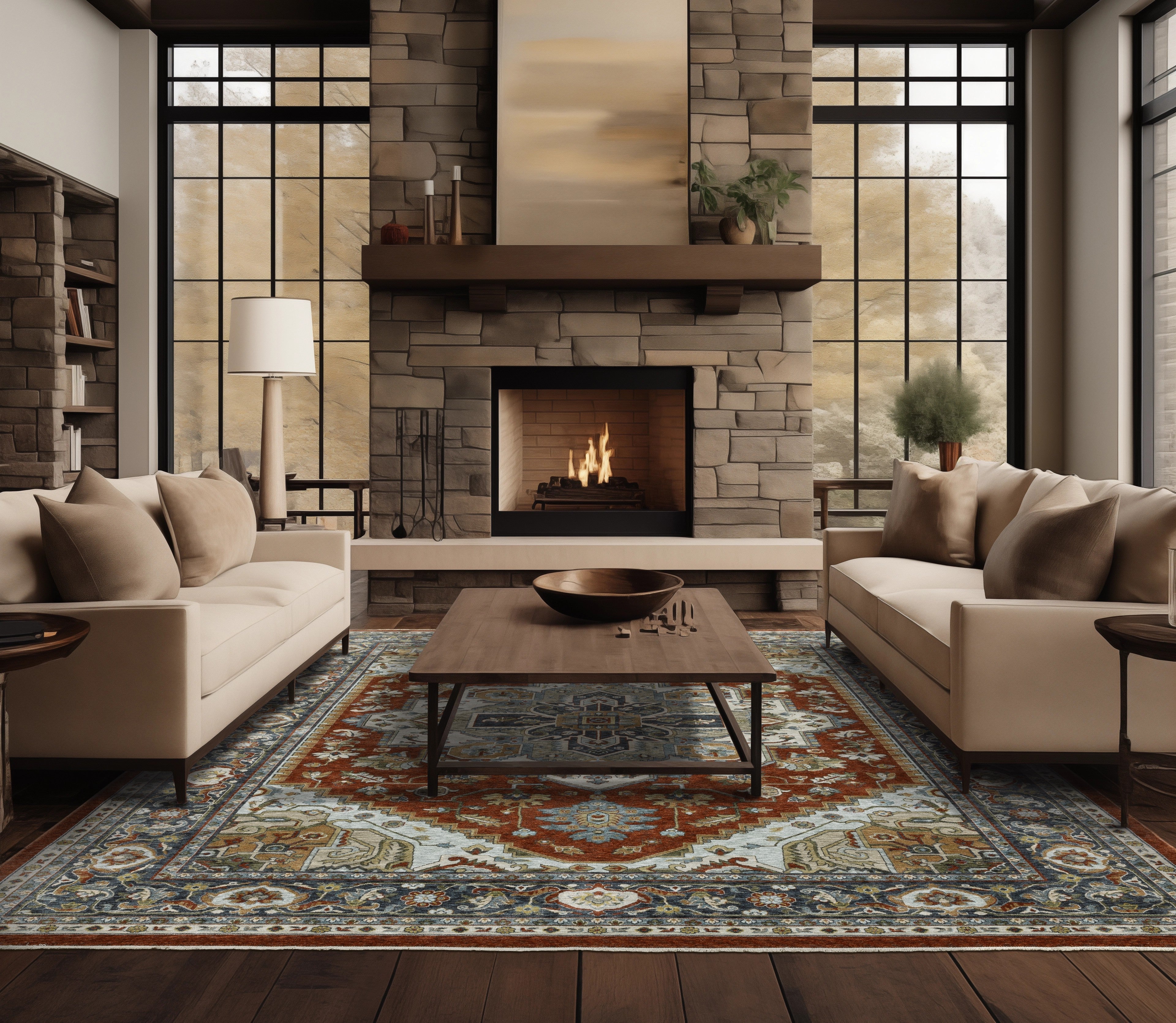Oriental Weavers Aberdeen 1144R Red/Blue Area Rug