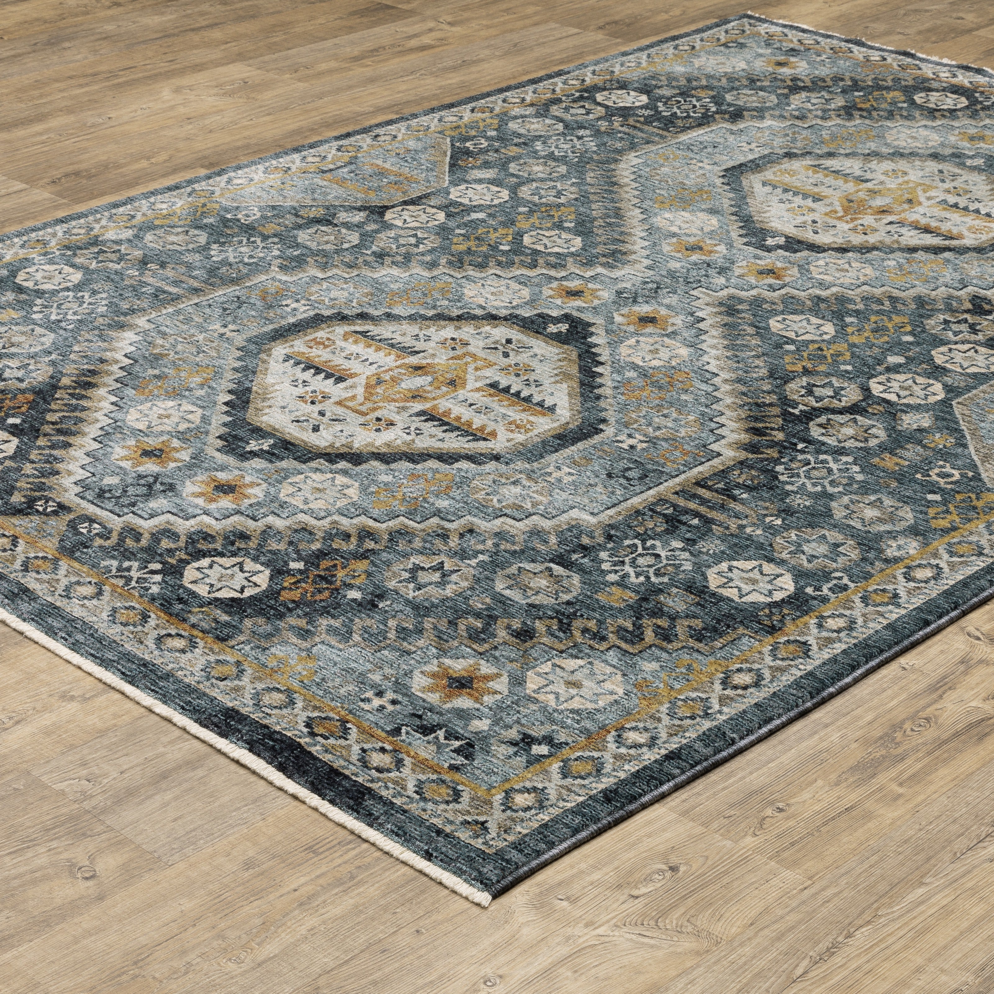Oriental Weavers Aberdeen 7150B Blue/Gold Area Rug