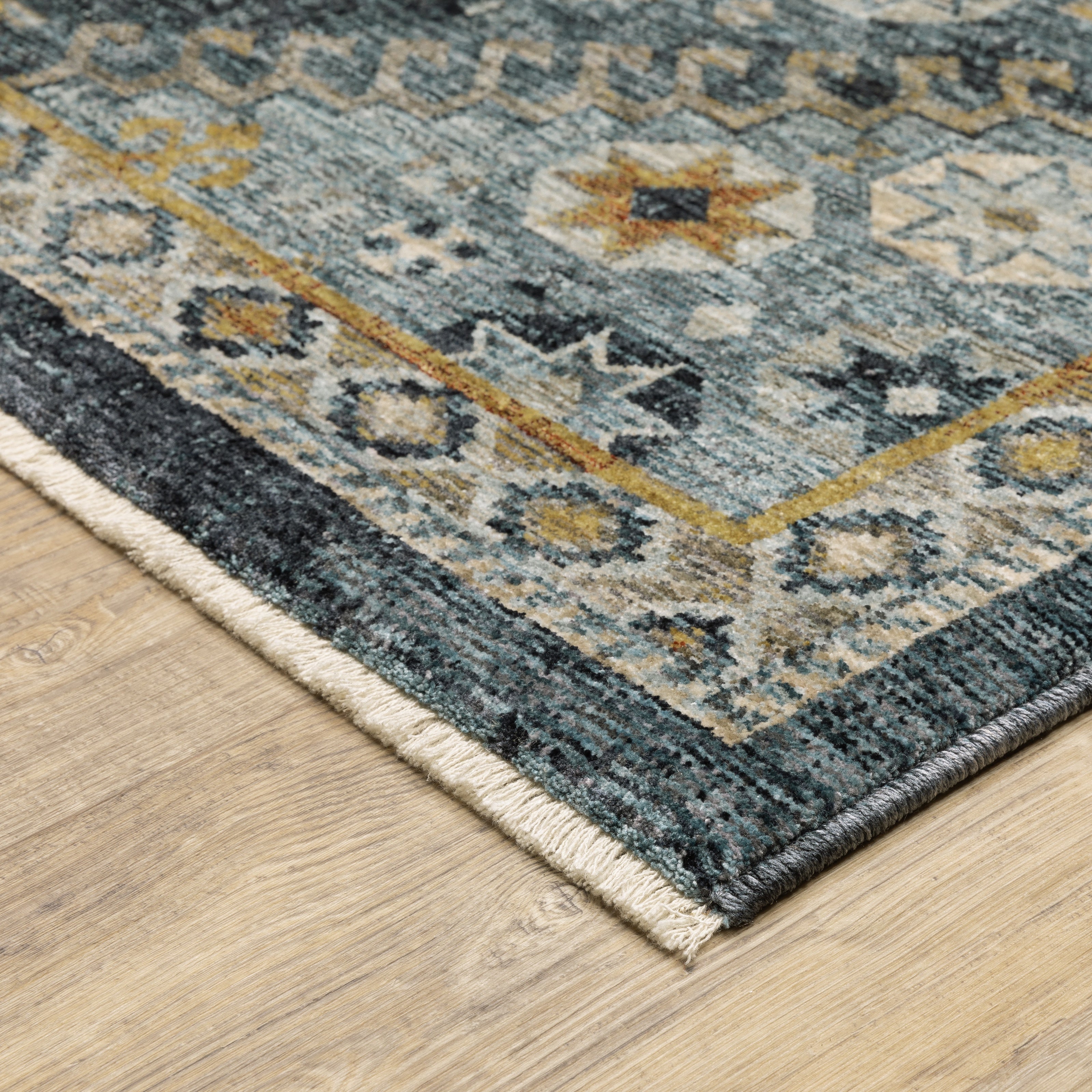 Oriental Weavers Aberdeen 7150B Blue/Gold Area Rug