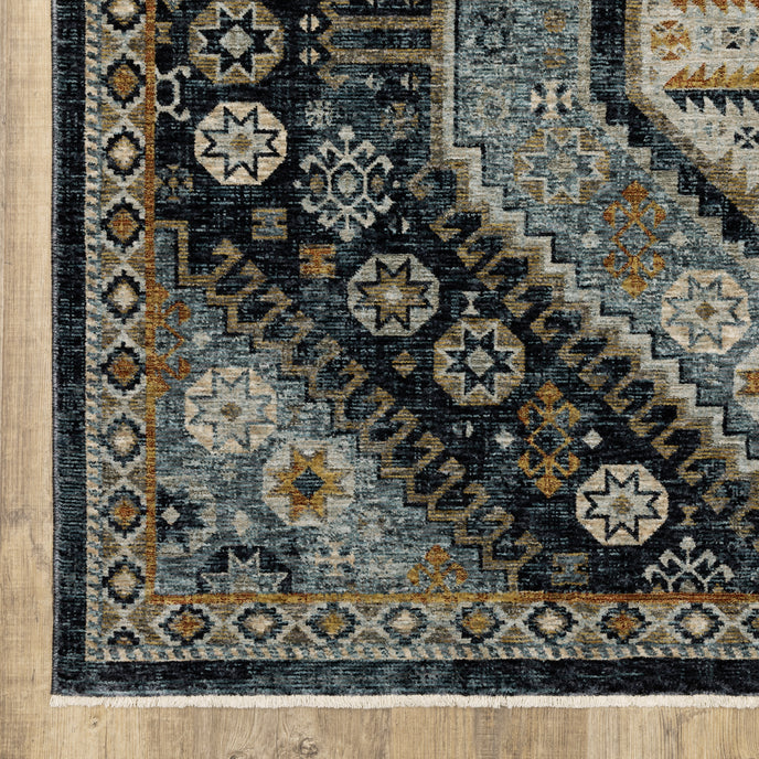 Oriental Weavers Aberdeen 7150B Blue/Gold Area Rug