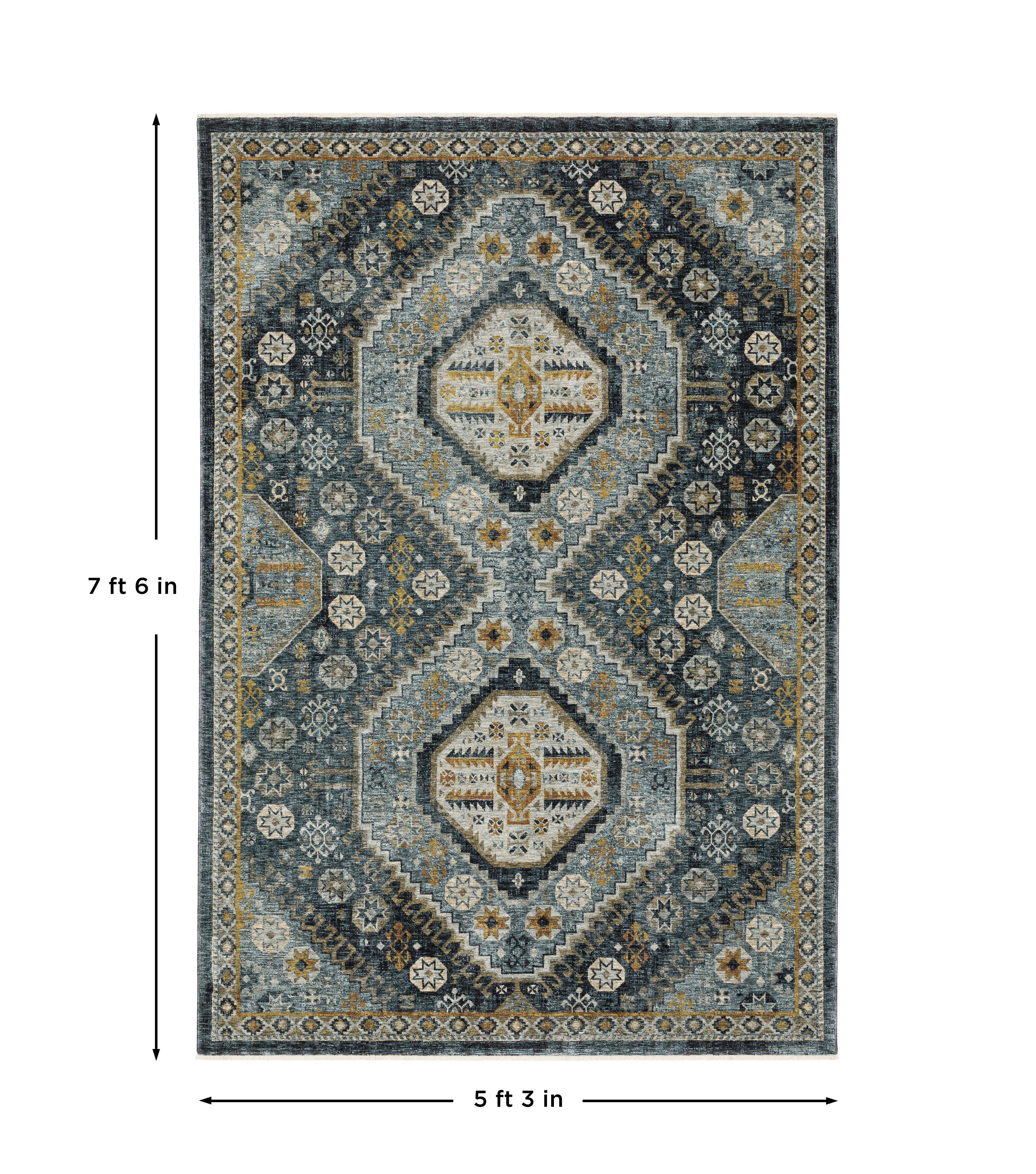Oriental Weavers Aberdeen 7150B Blue/Gold Area Rug