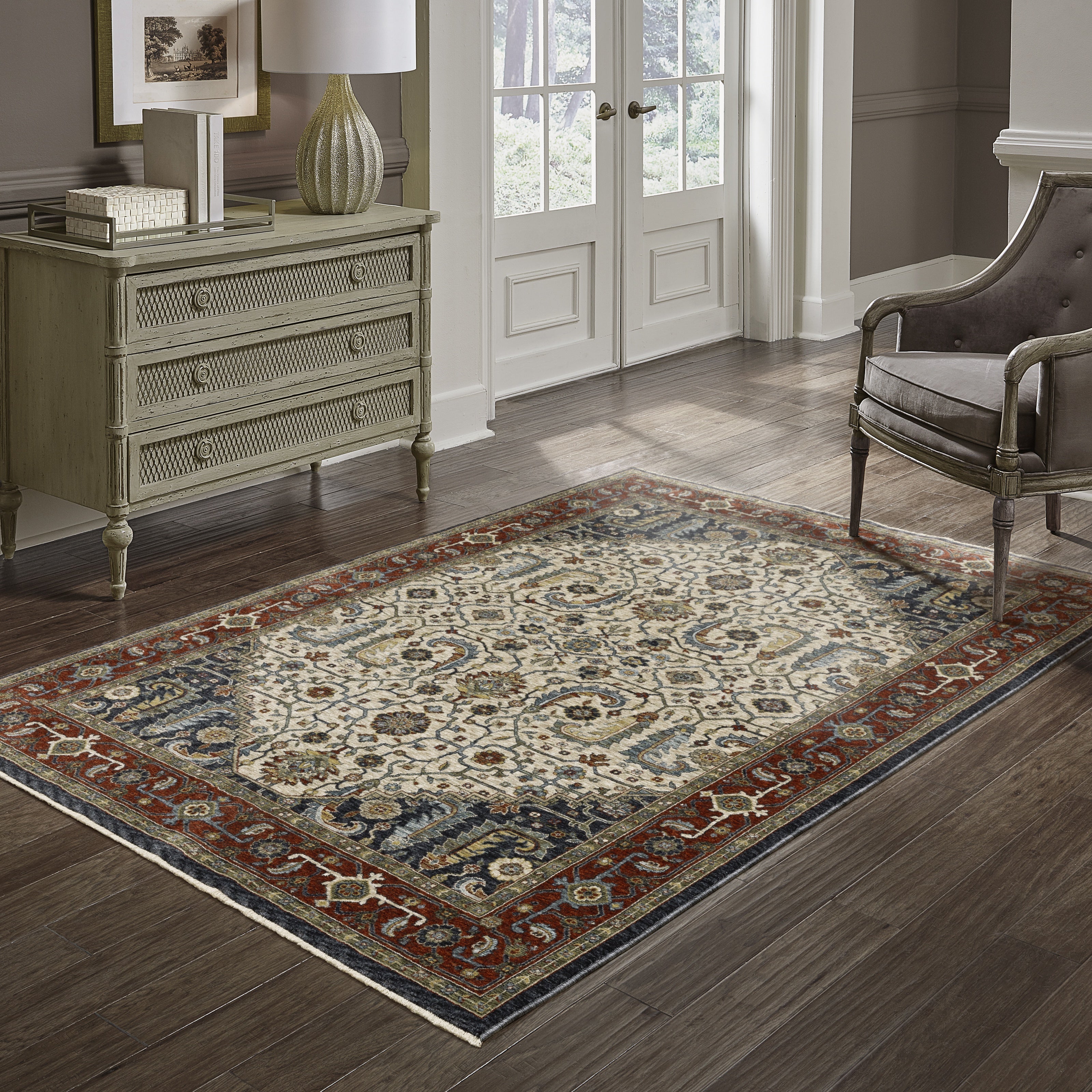 Oriental Weavers Aberdeen 752W Ivory/Red Area Rug