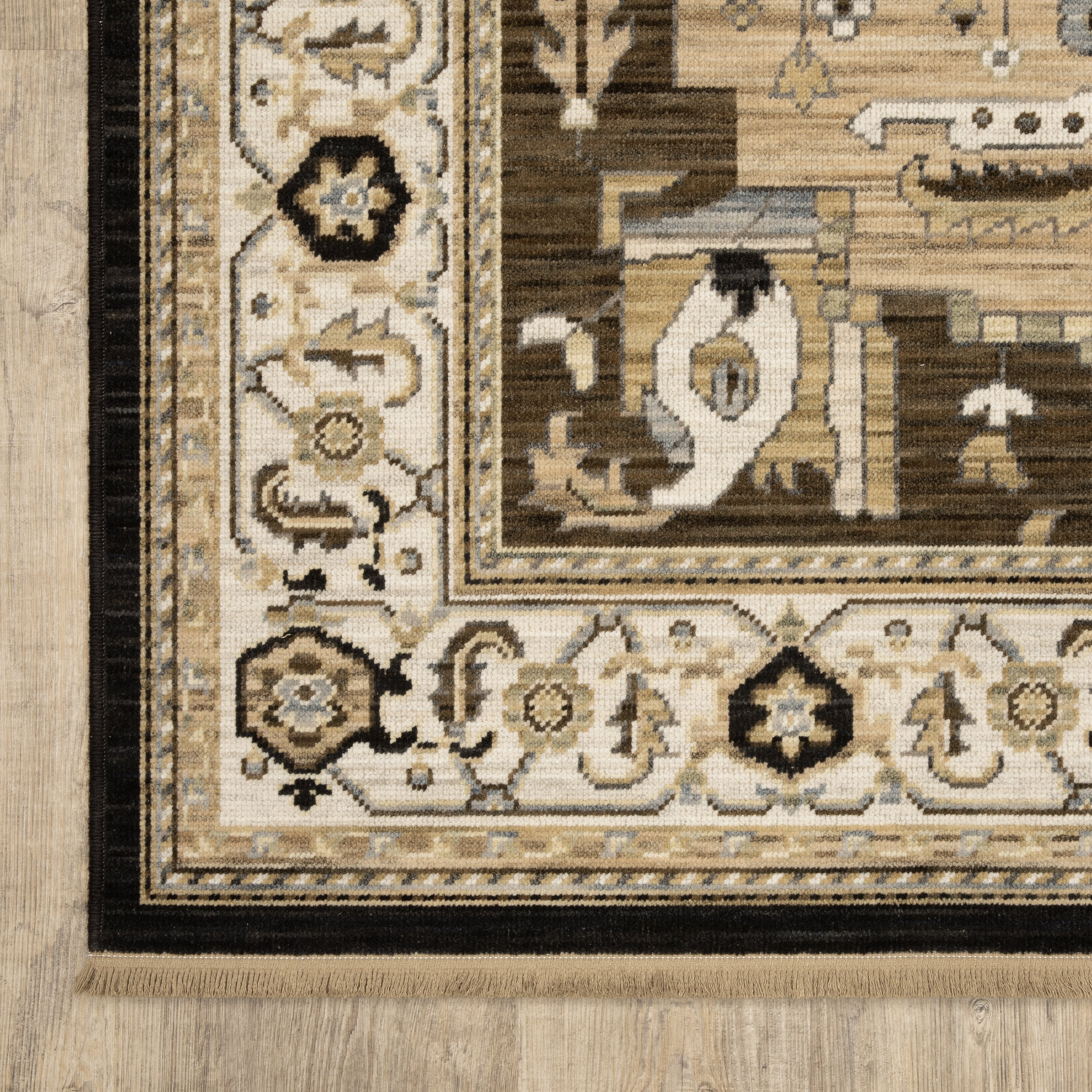 Oriental Weavers Acacia ACA08 Tan/Black Area Rug