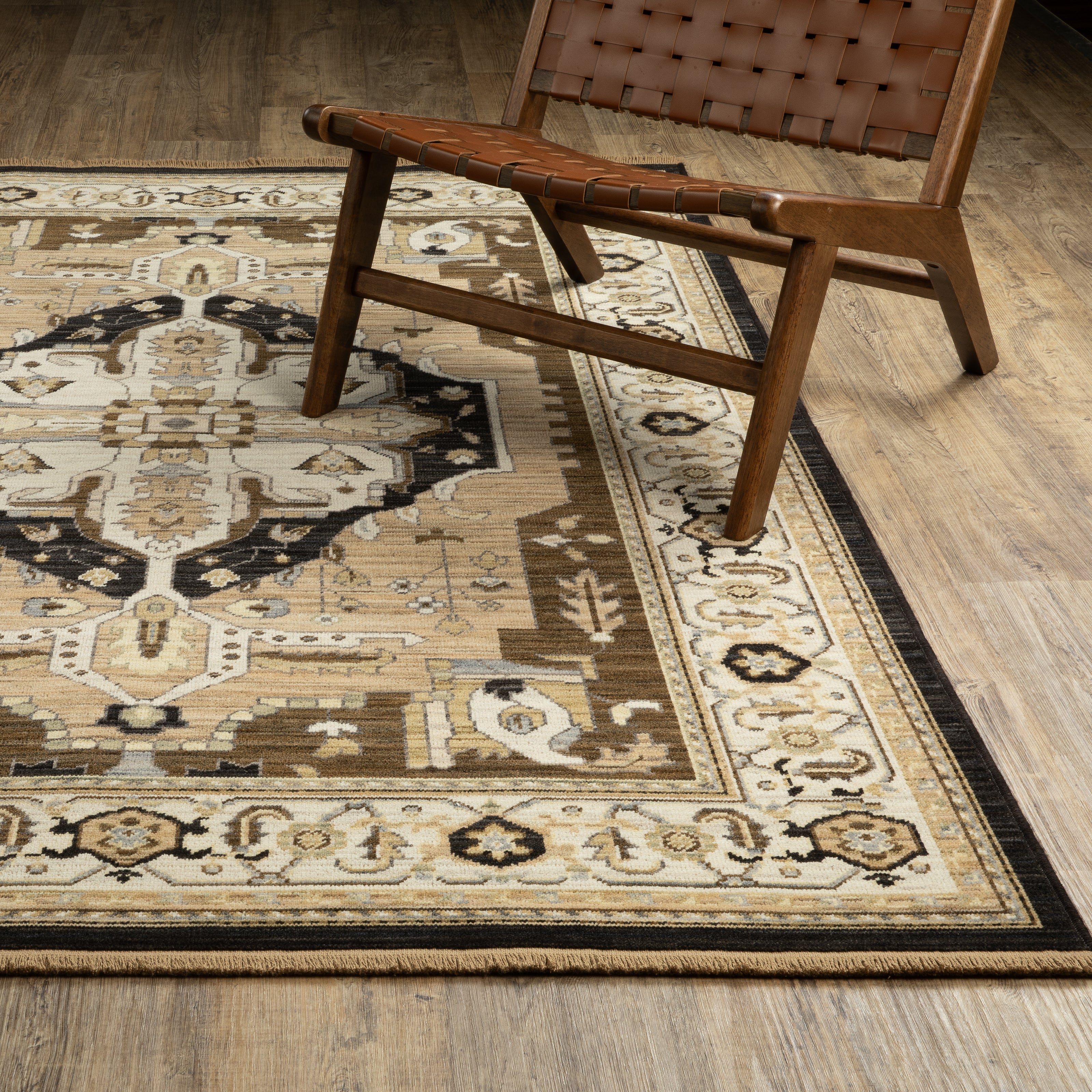 Oriental Weavers Acacia ACA08 Tan/Black Area Rug