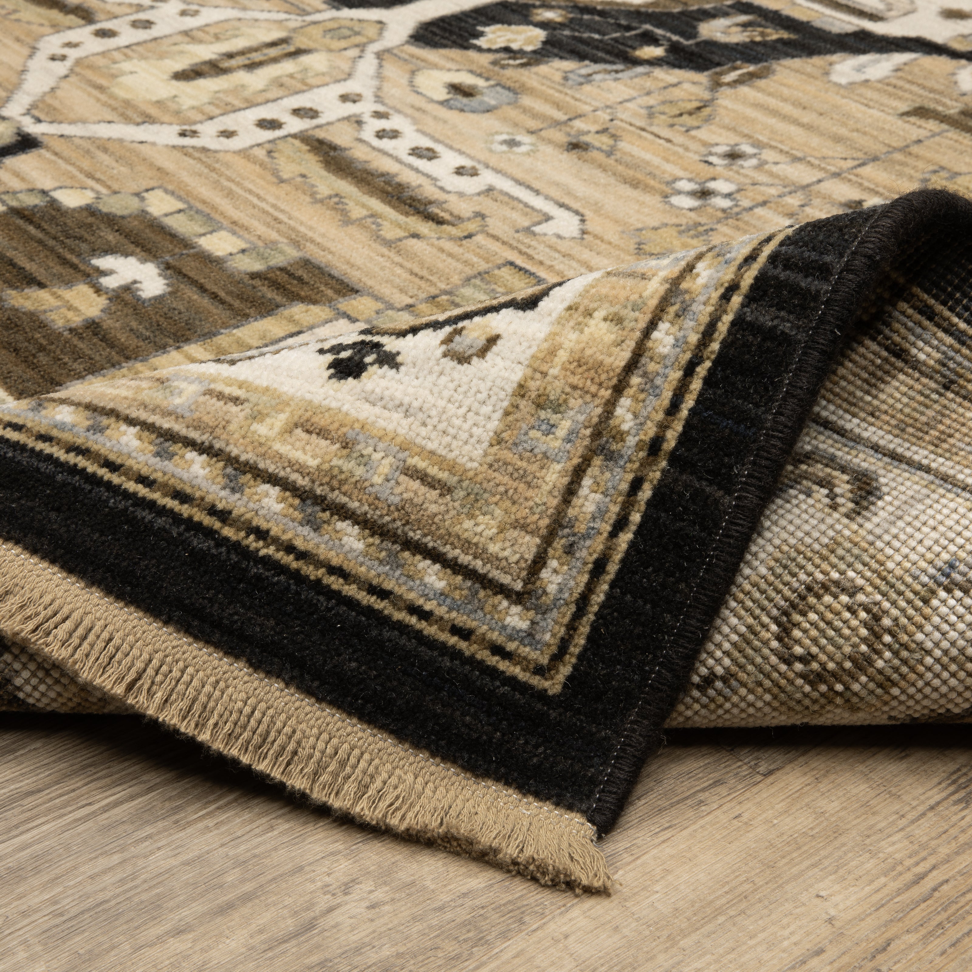 Oriental Weavers Acacia ACA08 Tan/Black Area Rug
