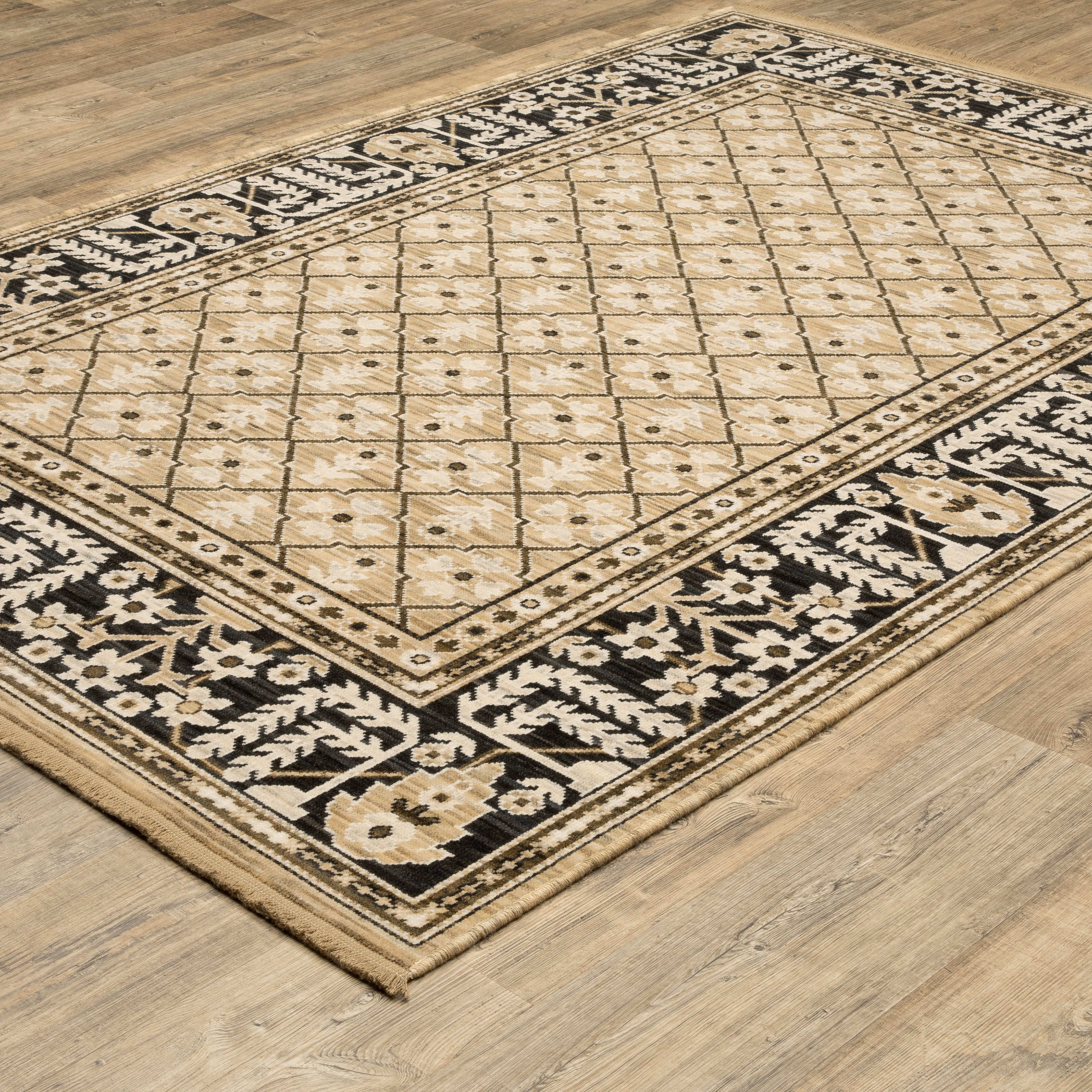Oriental Weavers Acacia ACA12 Tan/Black Area Rug